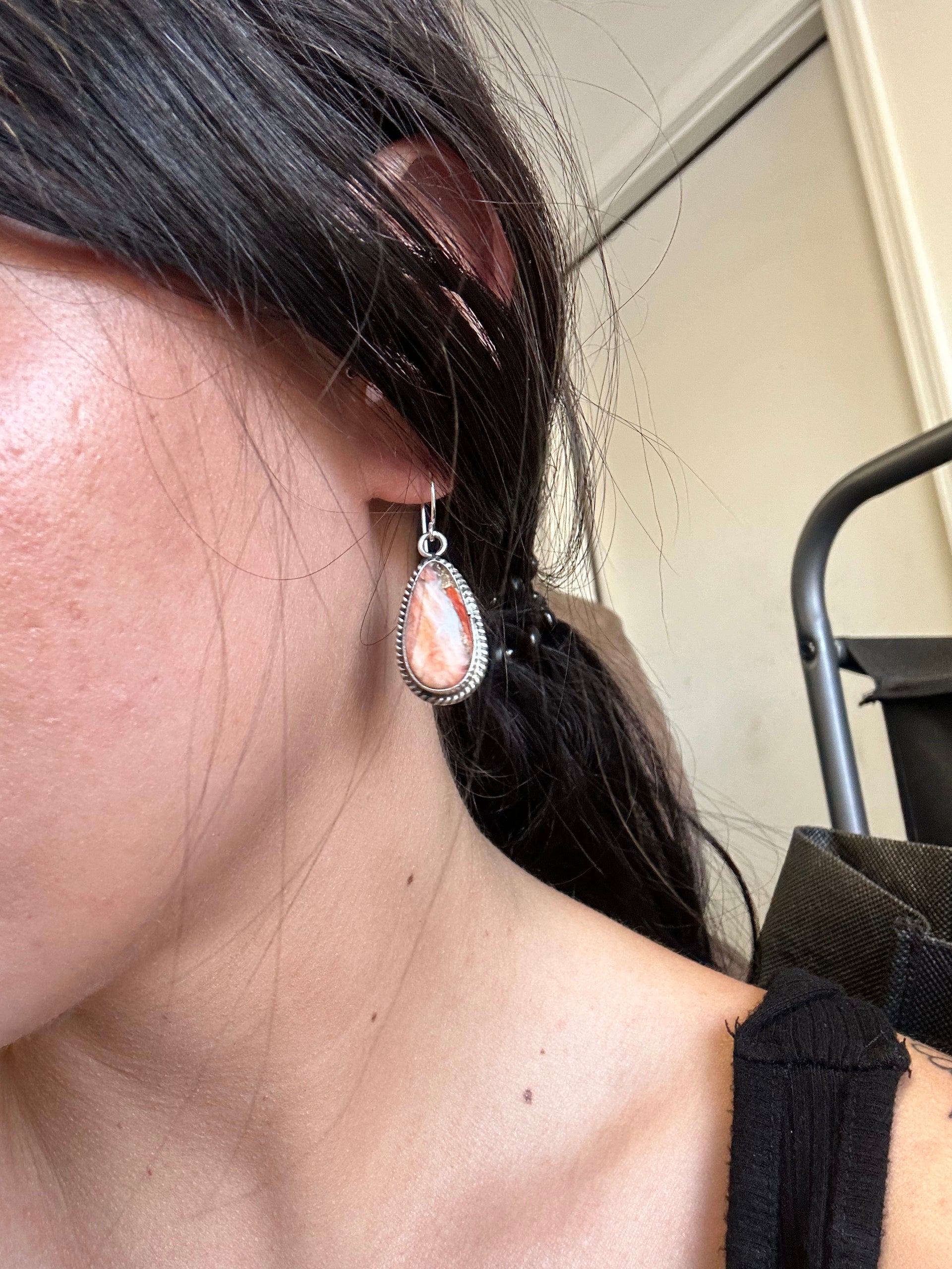 Elouise Kee Mohave Turquoise & Sterling Silver Pearls Dangle Earrings