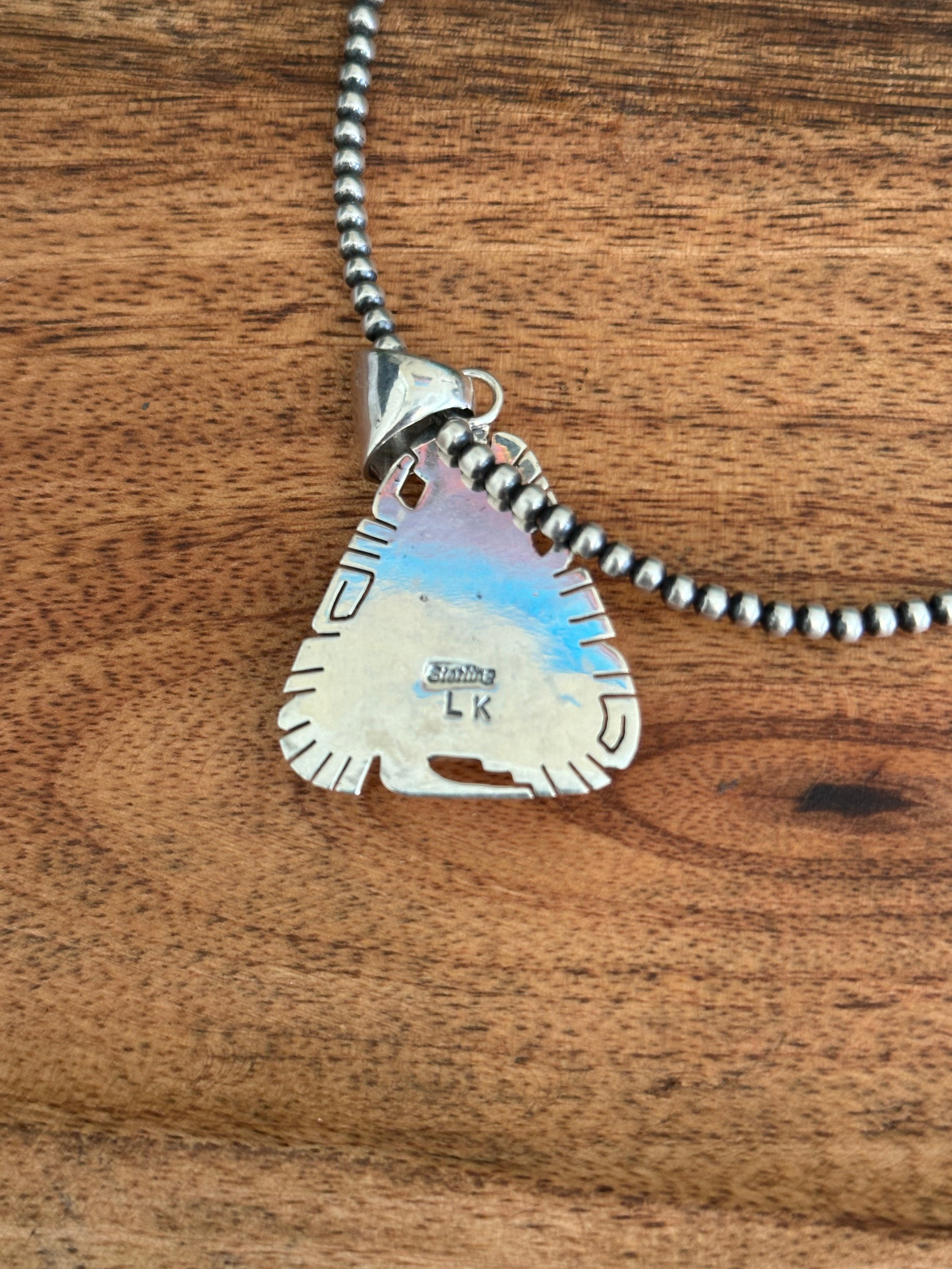 Larry Kay Spiny Oyster & Sterling Silver Pendant