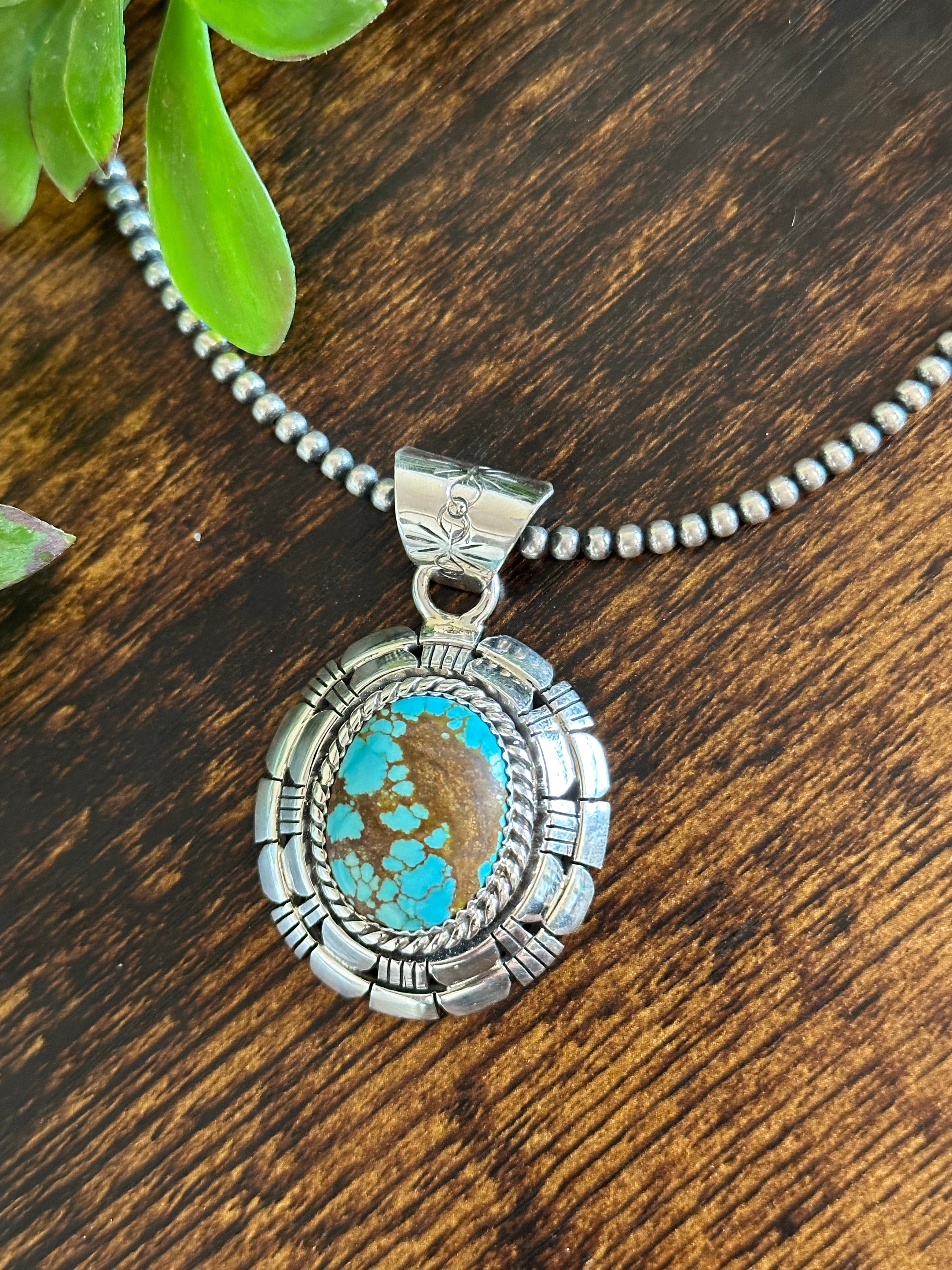 William Begay #8 Turquoise & Sterling Silver Pendant