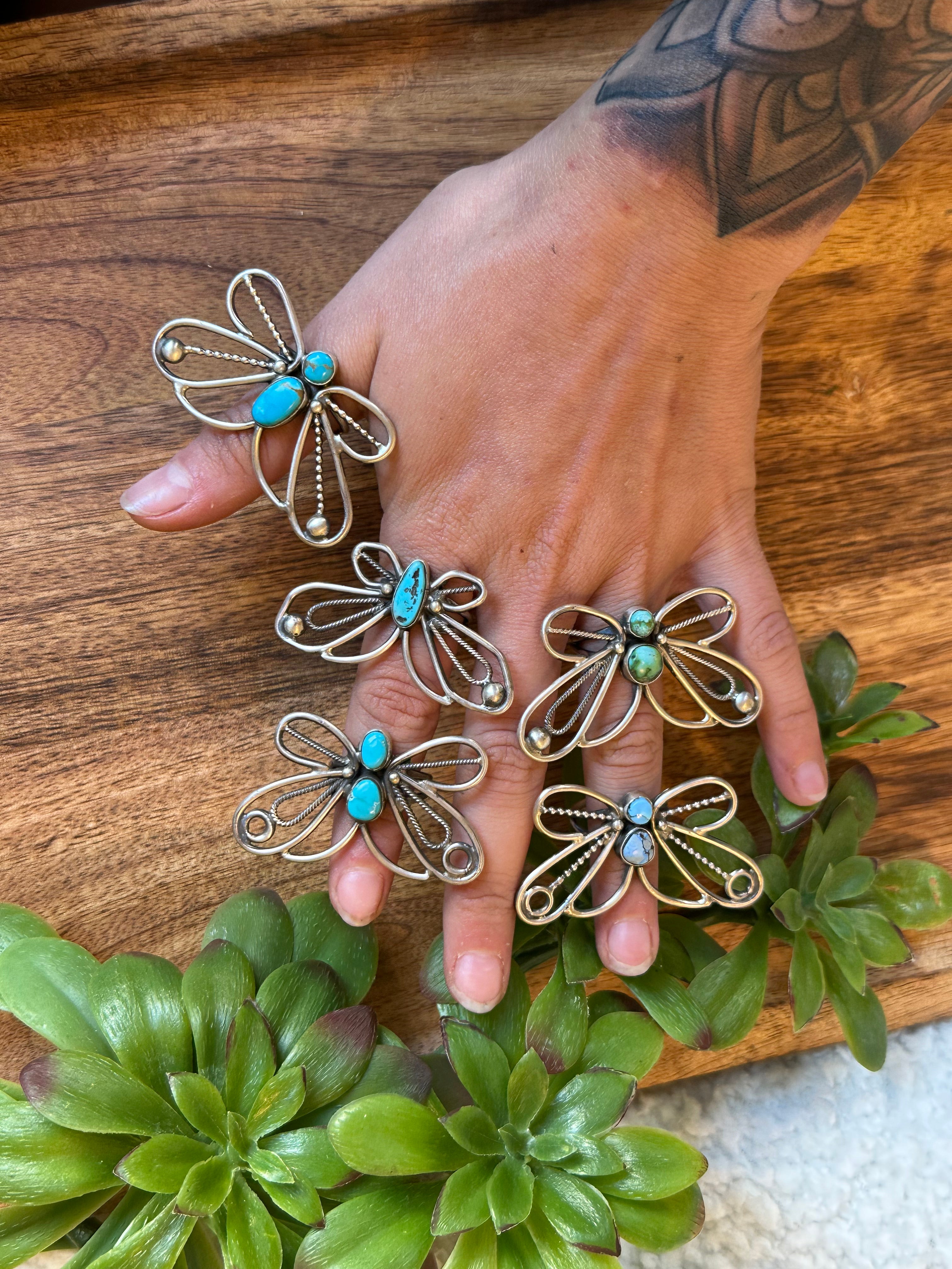 Betta Lee Turquoise & Sterling Silver Butterfly Ring