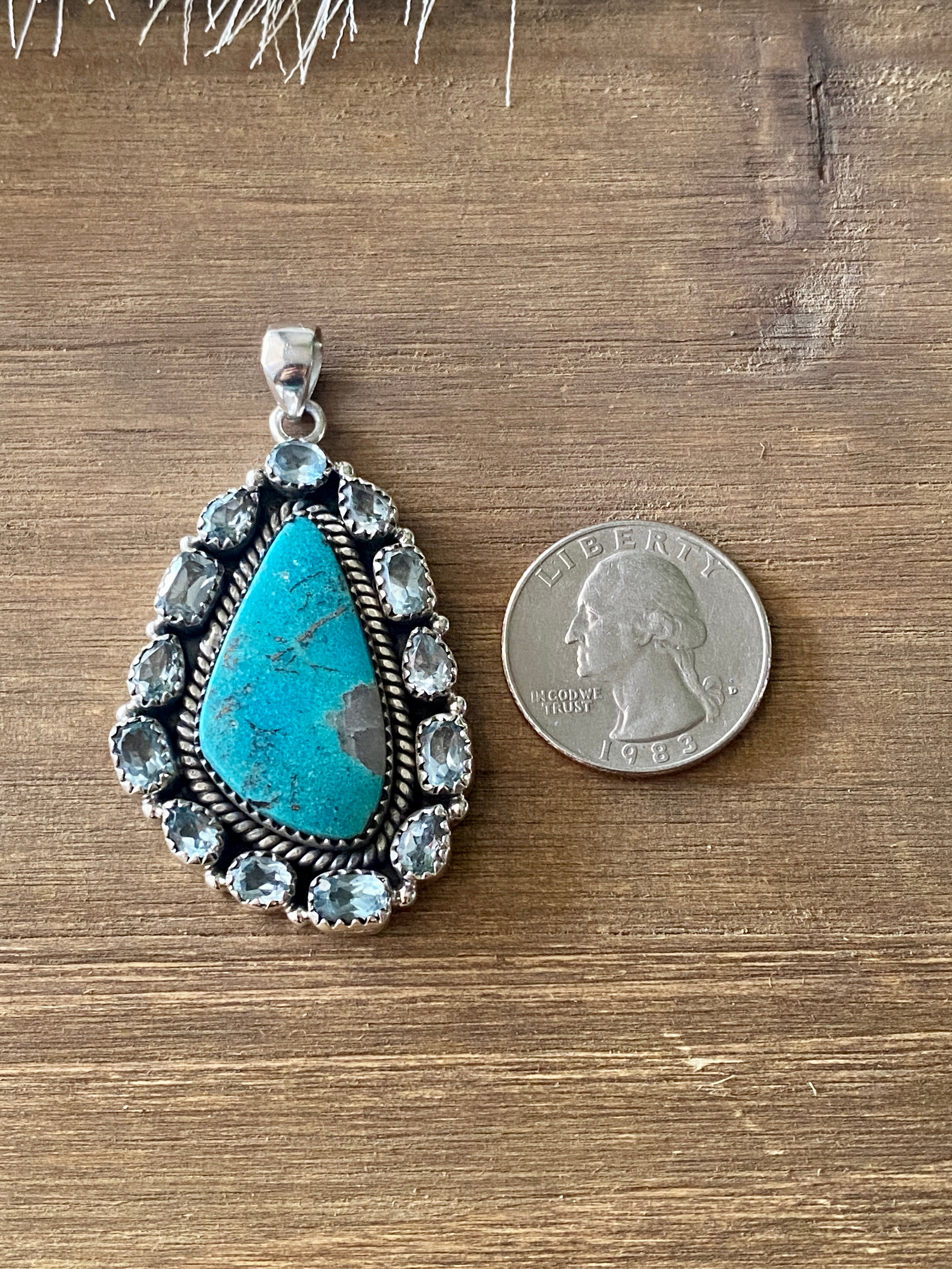 #15 Southwest Handmade Multi Stone & Sterling Silver Pendant