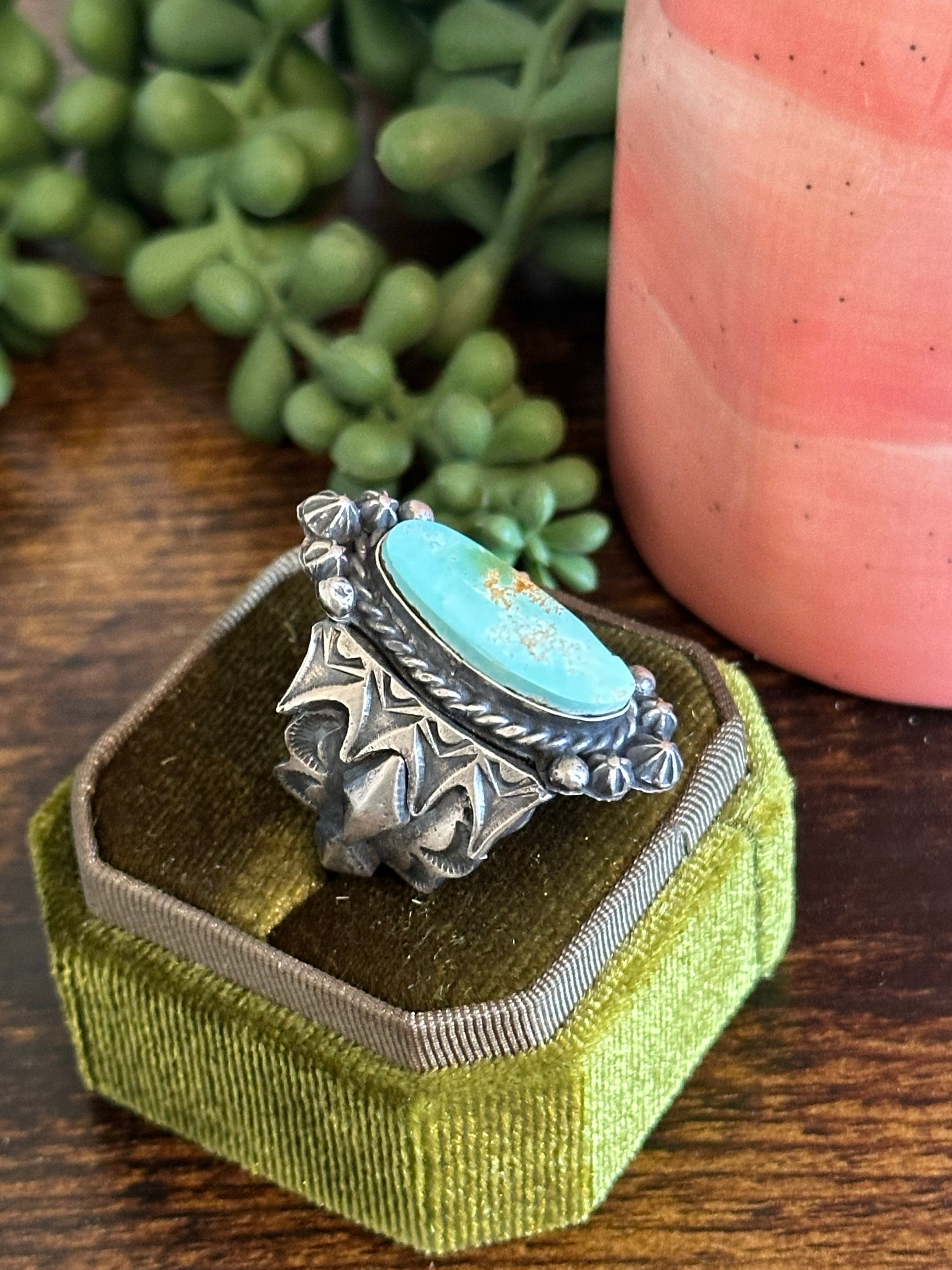 Shawn Cayatineto Royston Turquoise & Sterling Silver Ring Size 8