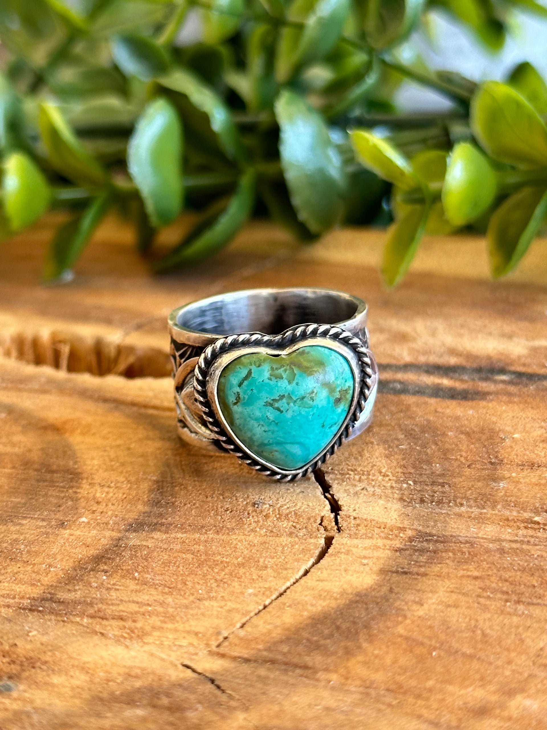 Sunshine Reeves Royston Turquoise & Sterling Silver Heart Ring Size 9. Sunshine Reeves Royston Turquoise & Sterling Silver Heart Ring Size 9.