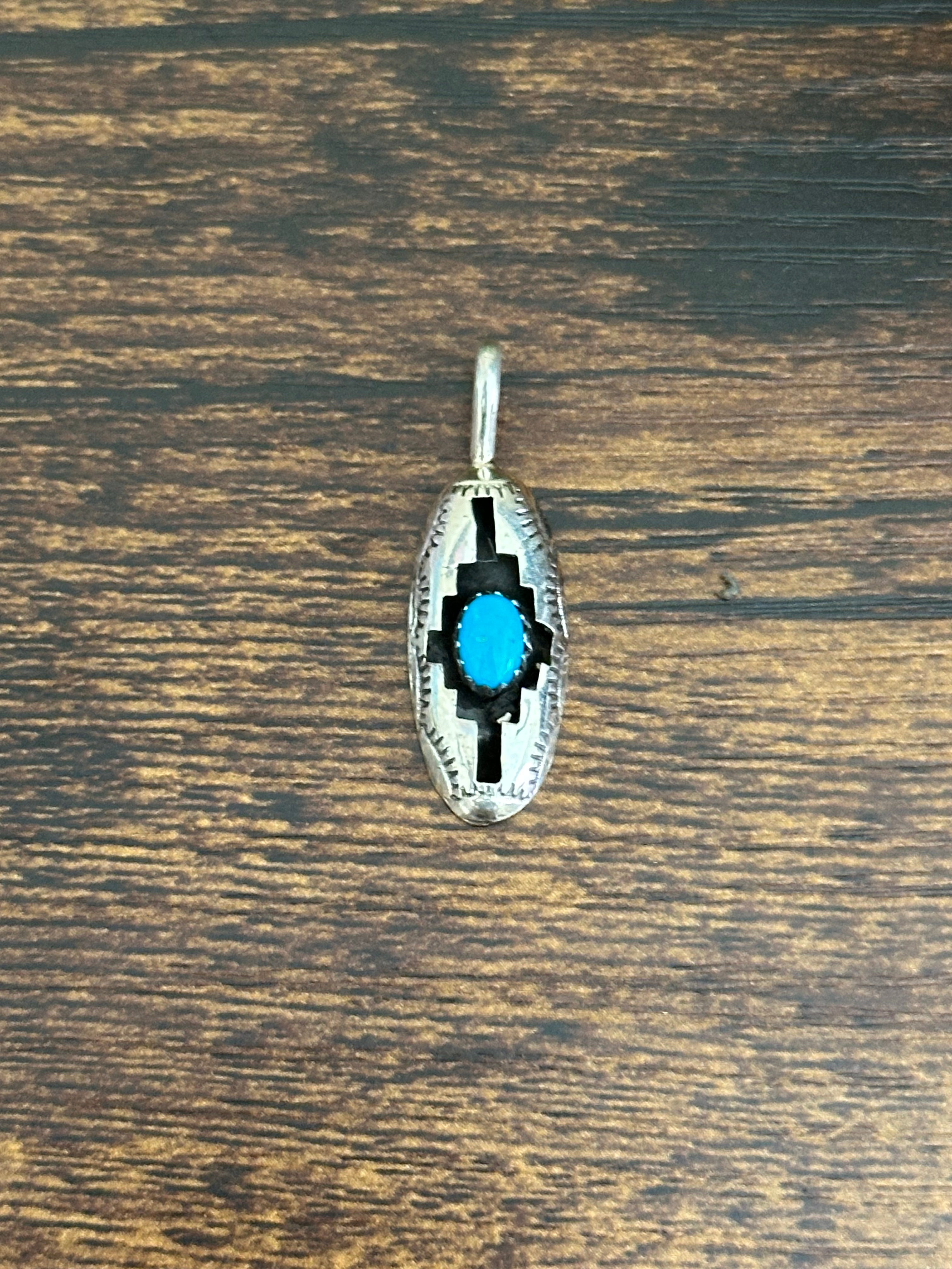 Navajo Made Sterling Silver Shadow Box Pendant