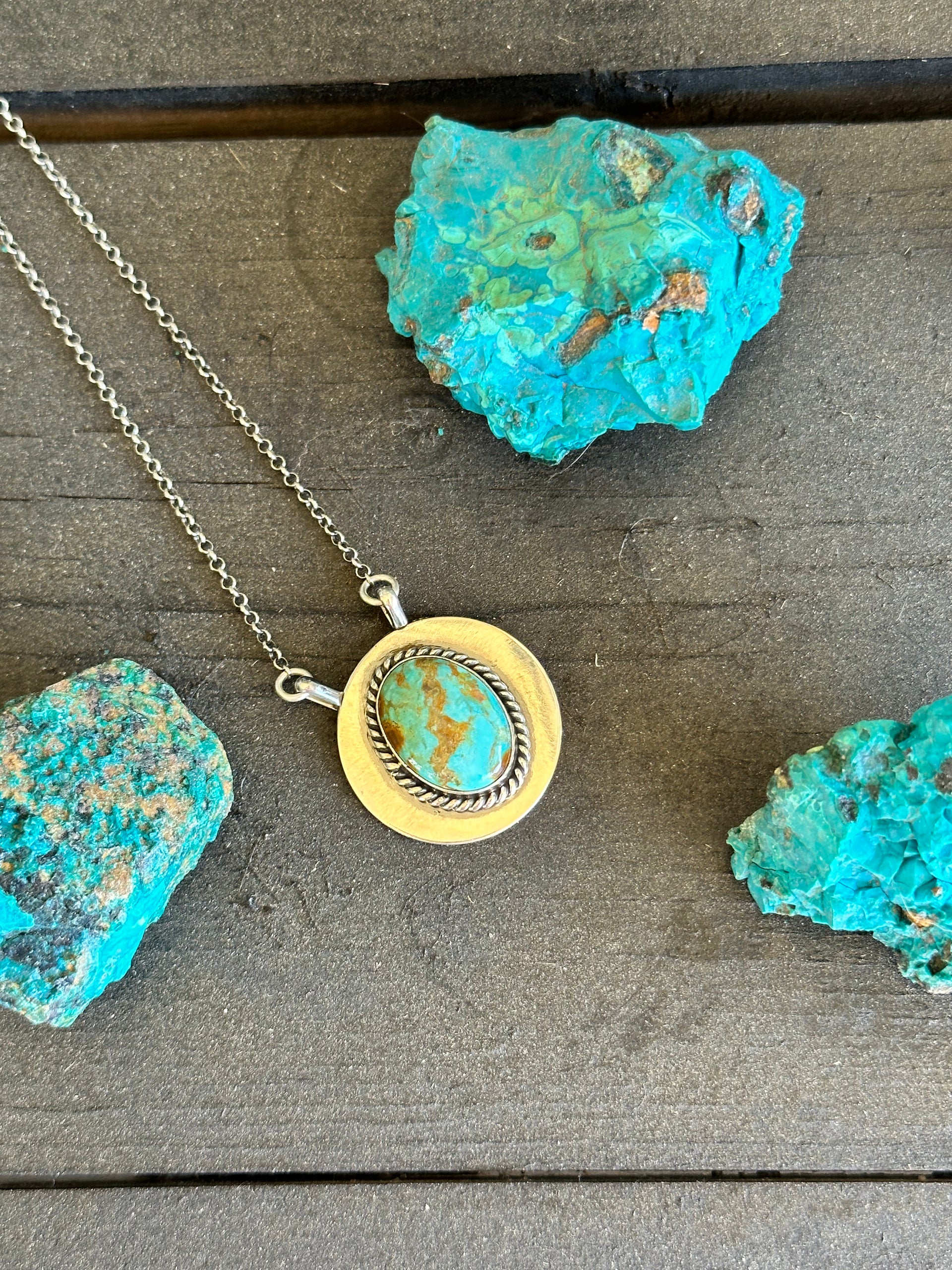 Southwest Made Kingman Turquoise & Sterling Silver Necklace