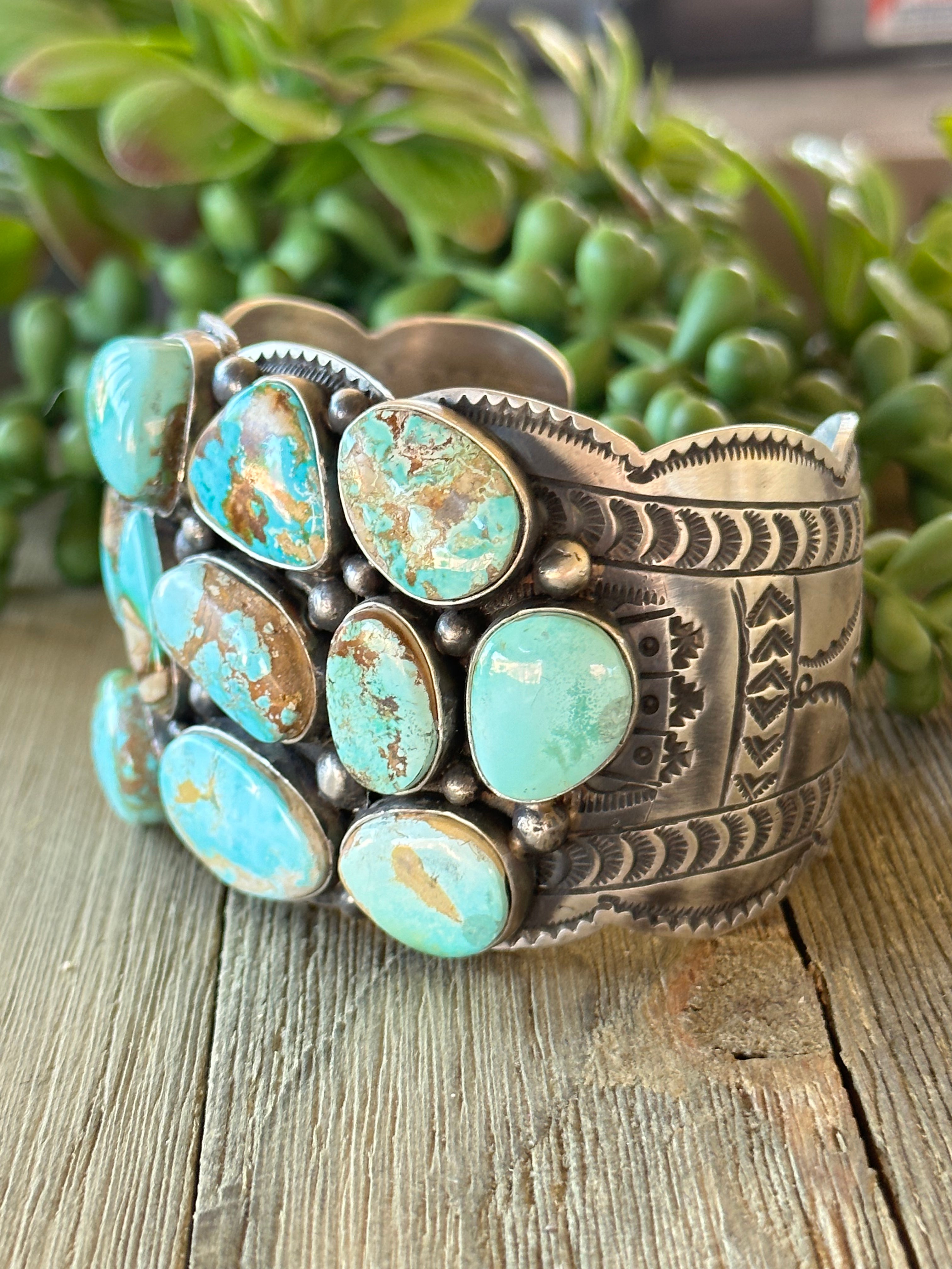 Leroy James Natural Royston Turquoise & Sterling Silver Cuff Bracelet