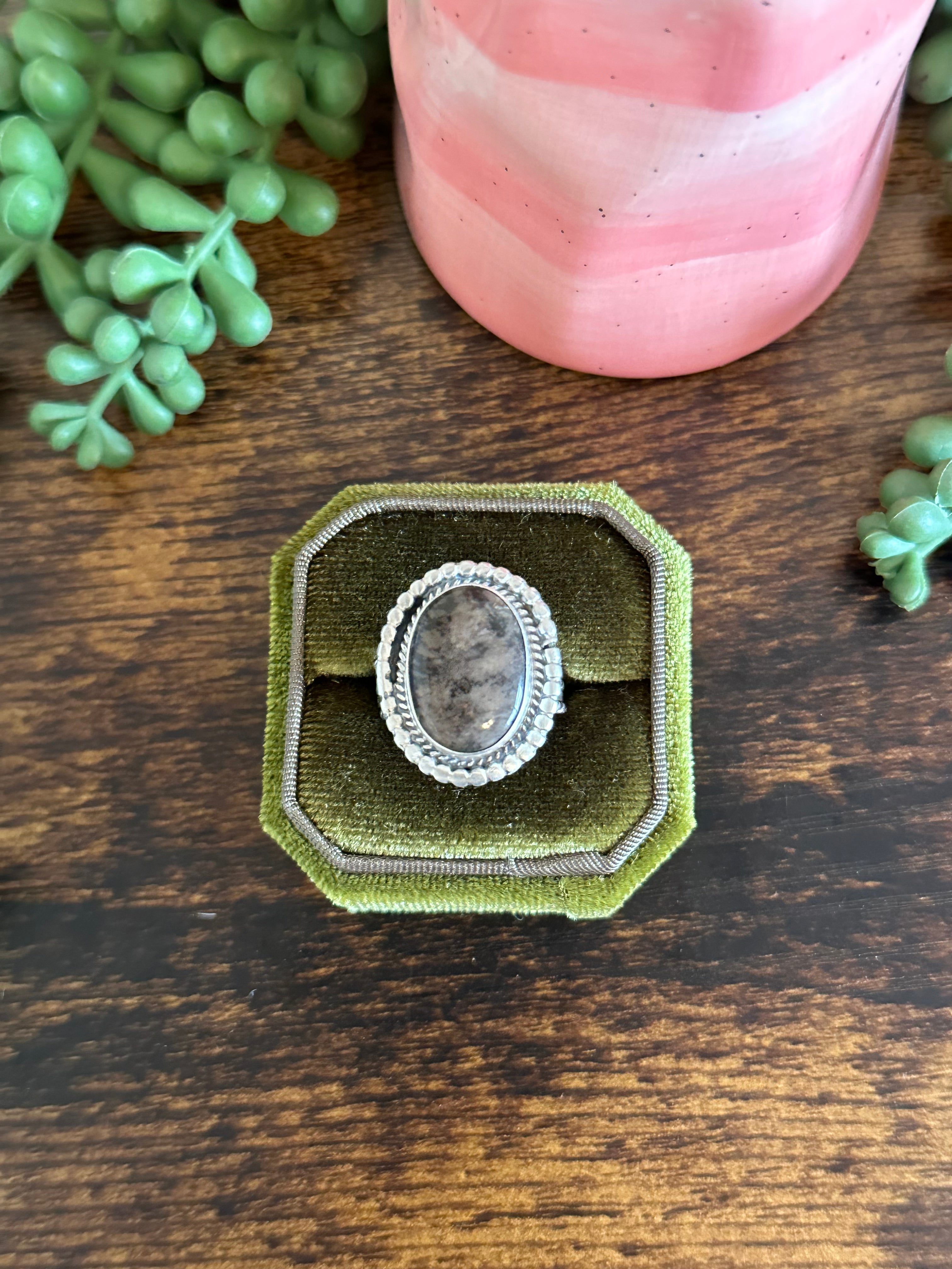 Jon Begay Petrified Wood & Sterling Silver Ring