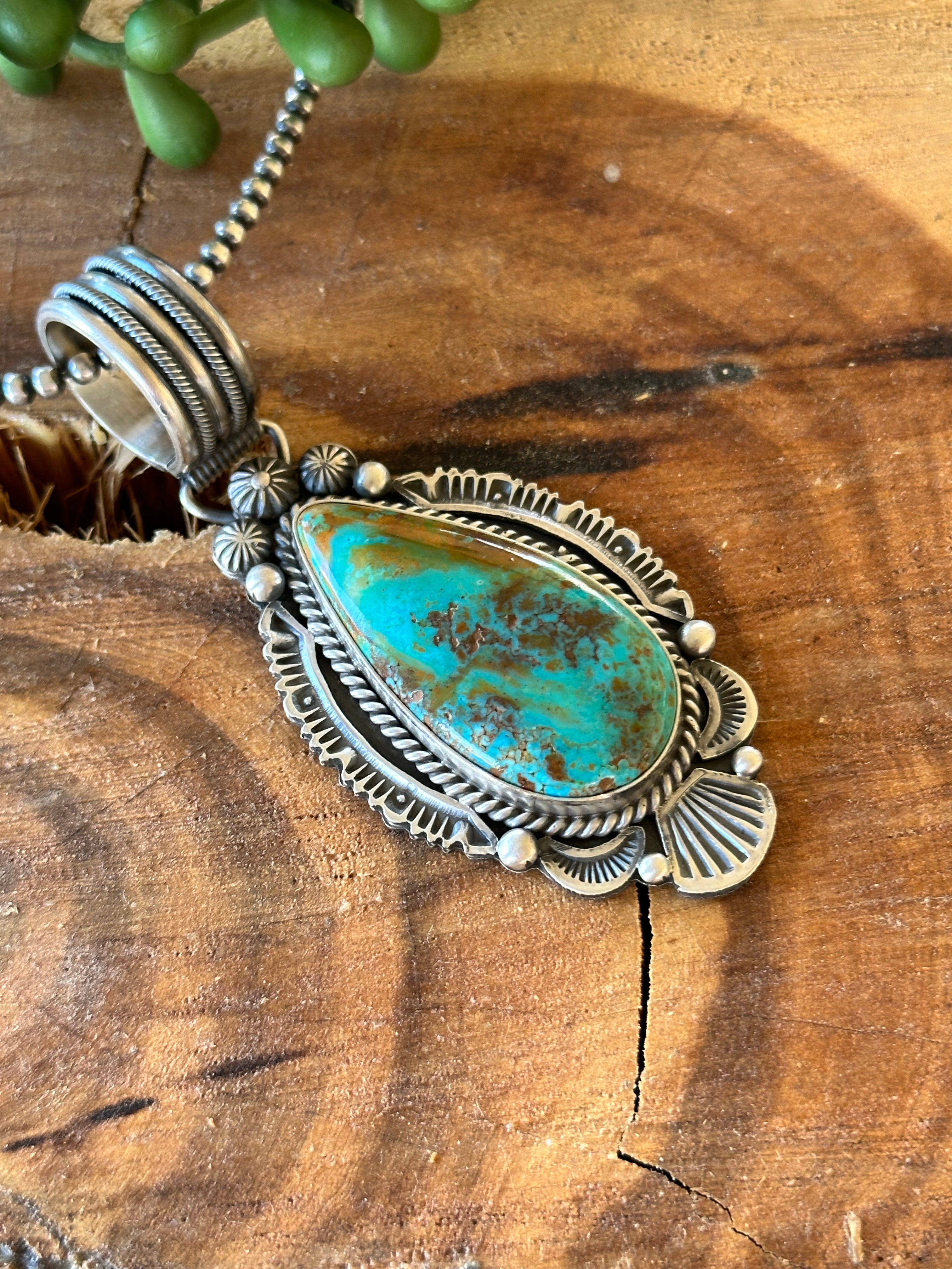 Mike Calladito Kingman Turquoise & Sterling Silver Pendant