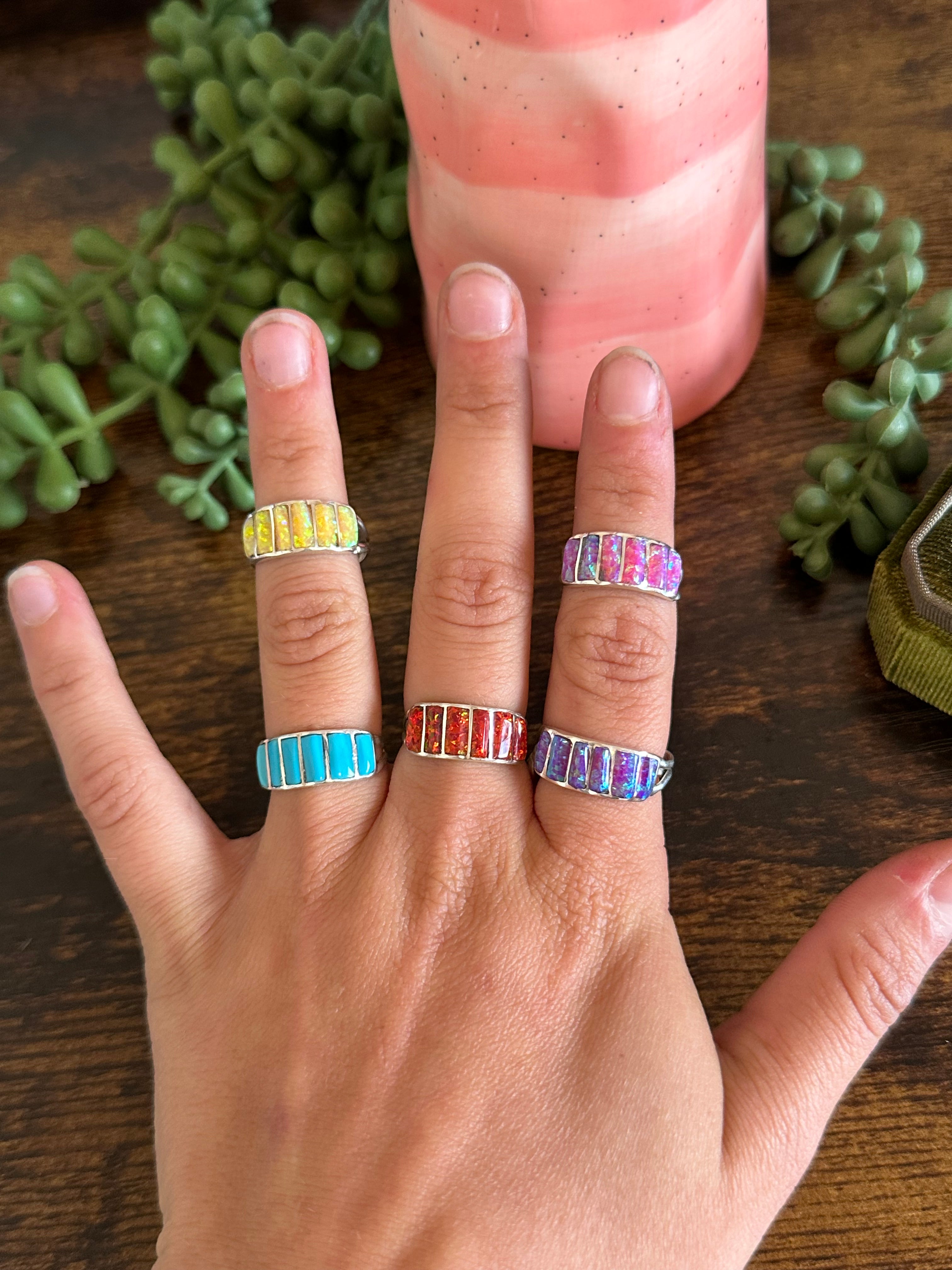 Navajo Made Opal & Sterling Silver Ring