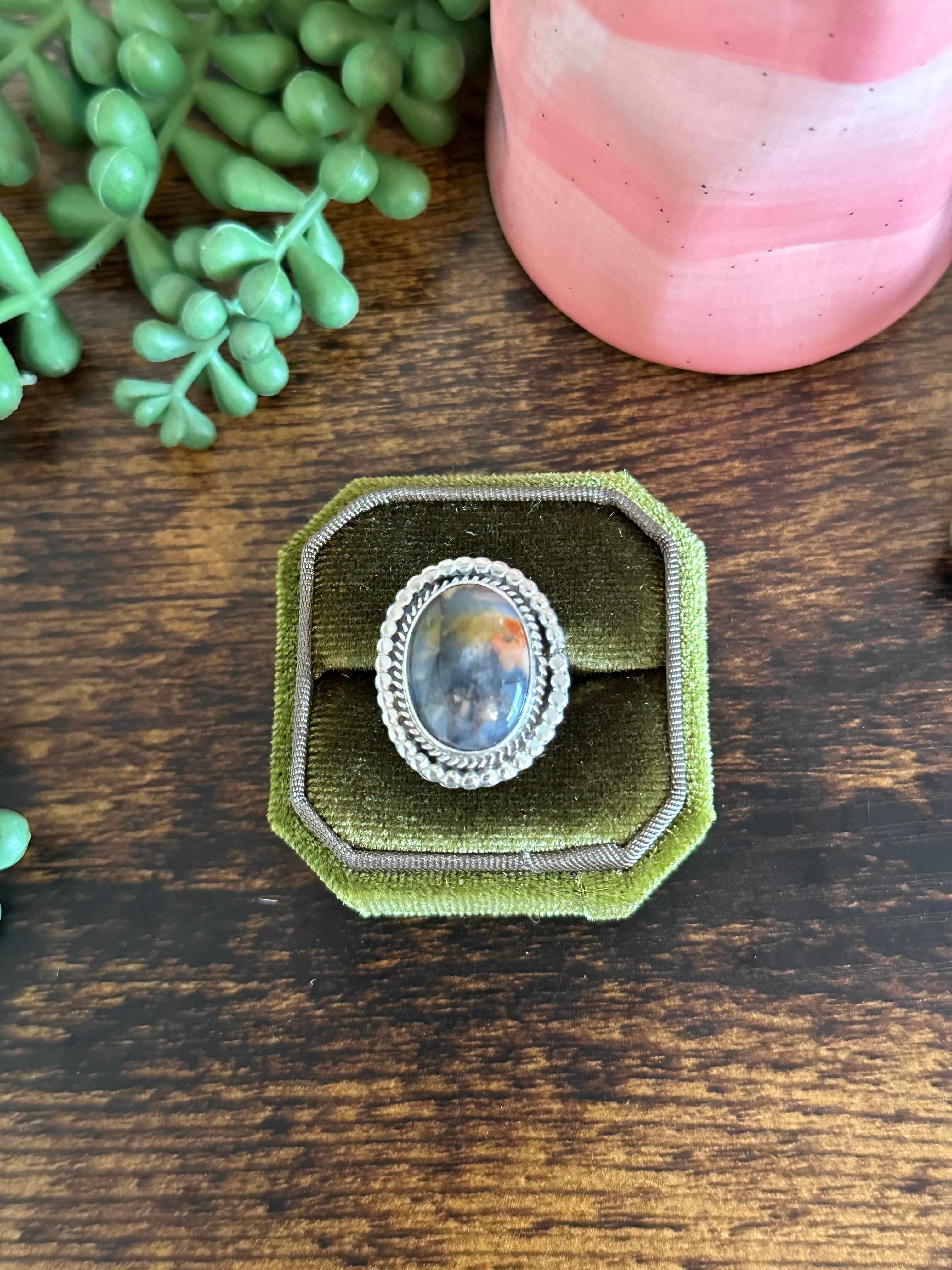 Jon Begay Petrified Wood & Sterling Silver Ring