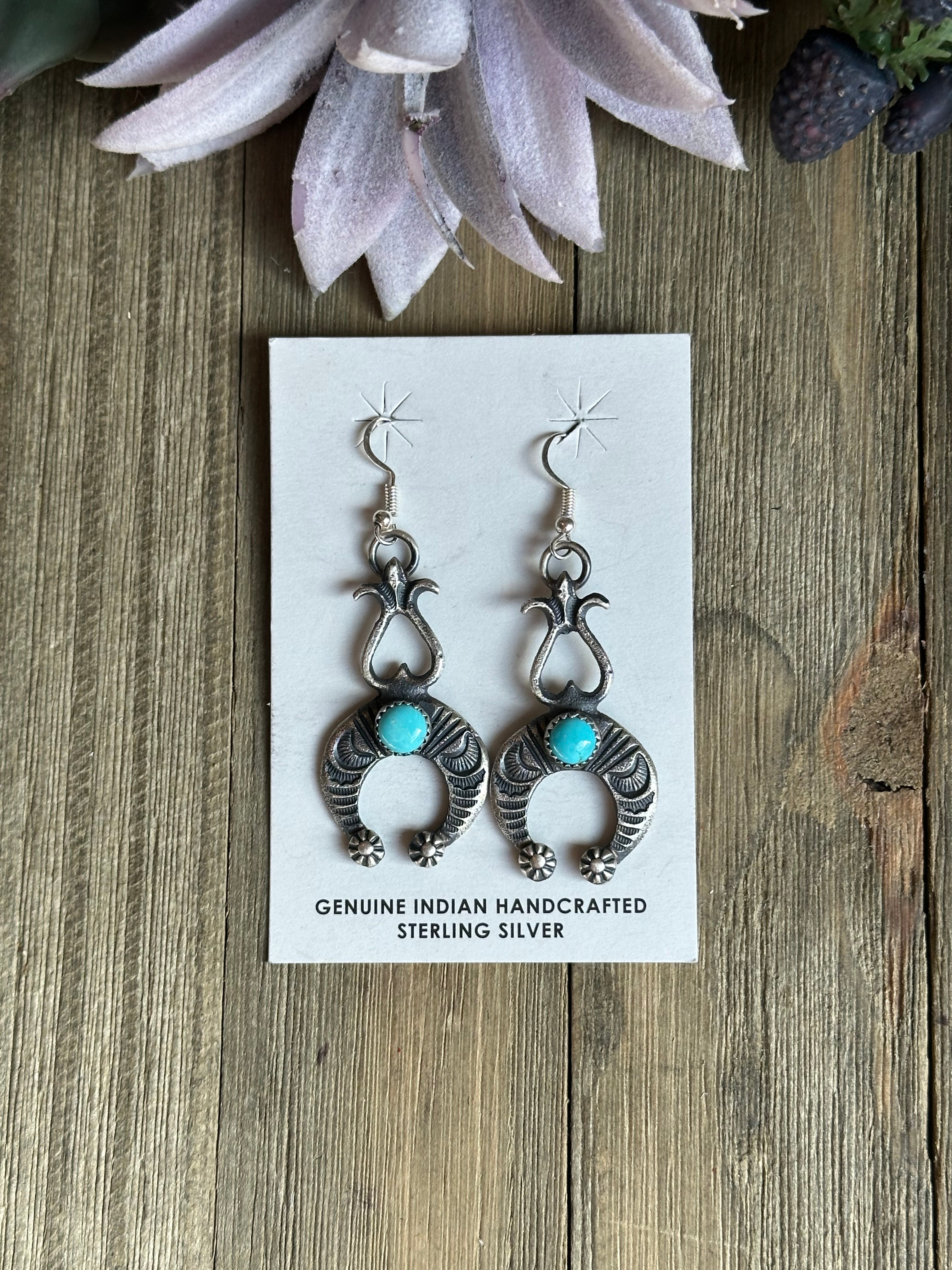 Kevin Billah Kingman Turquoise & Sterling Silver Dangle Earrings