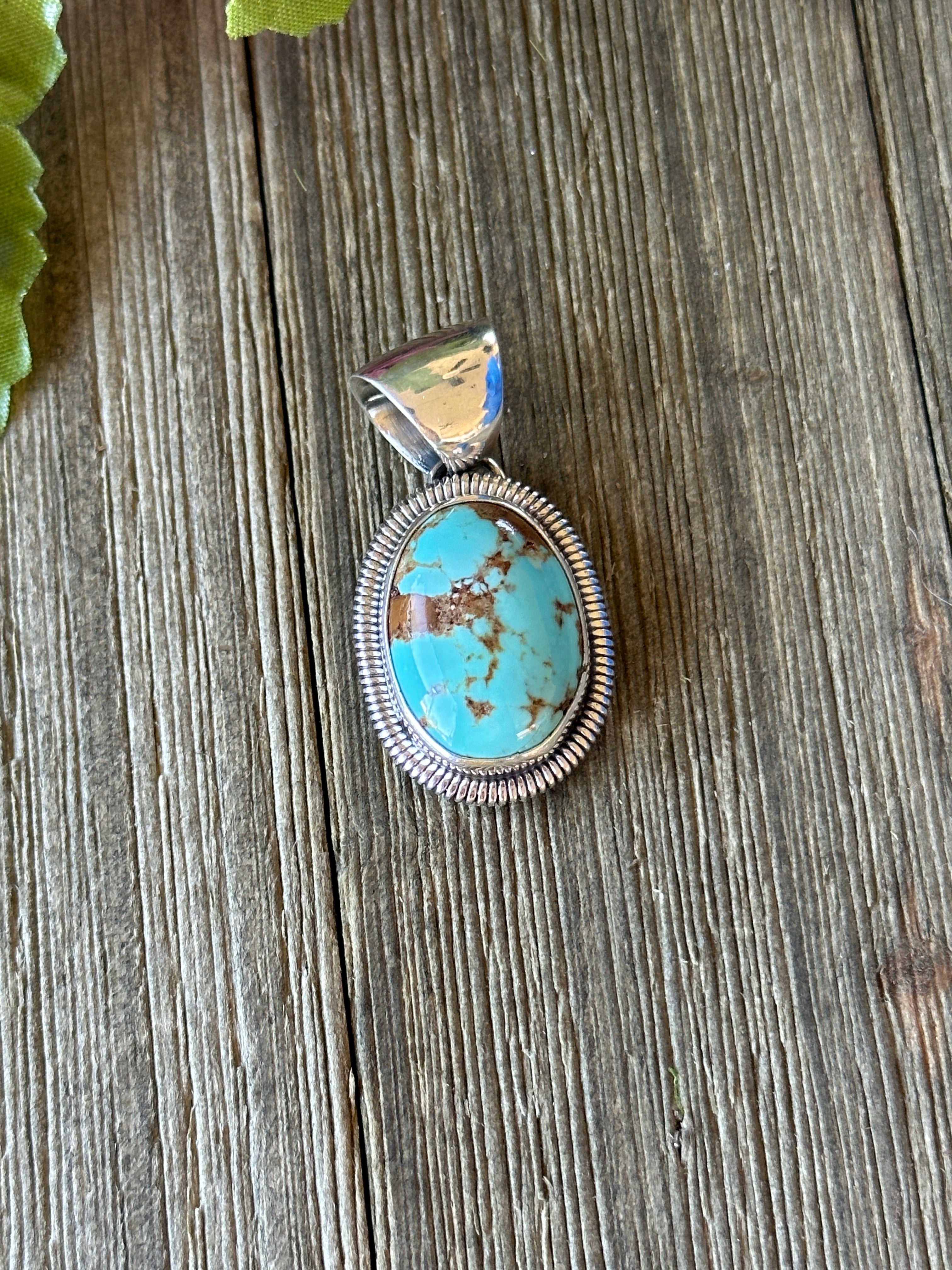 Wydell Billie Red Skin Turquoise & Sterling Silver Pendant