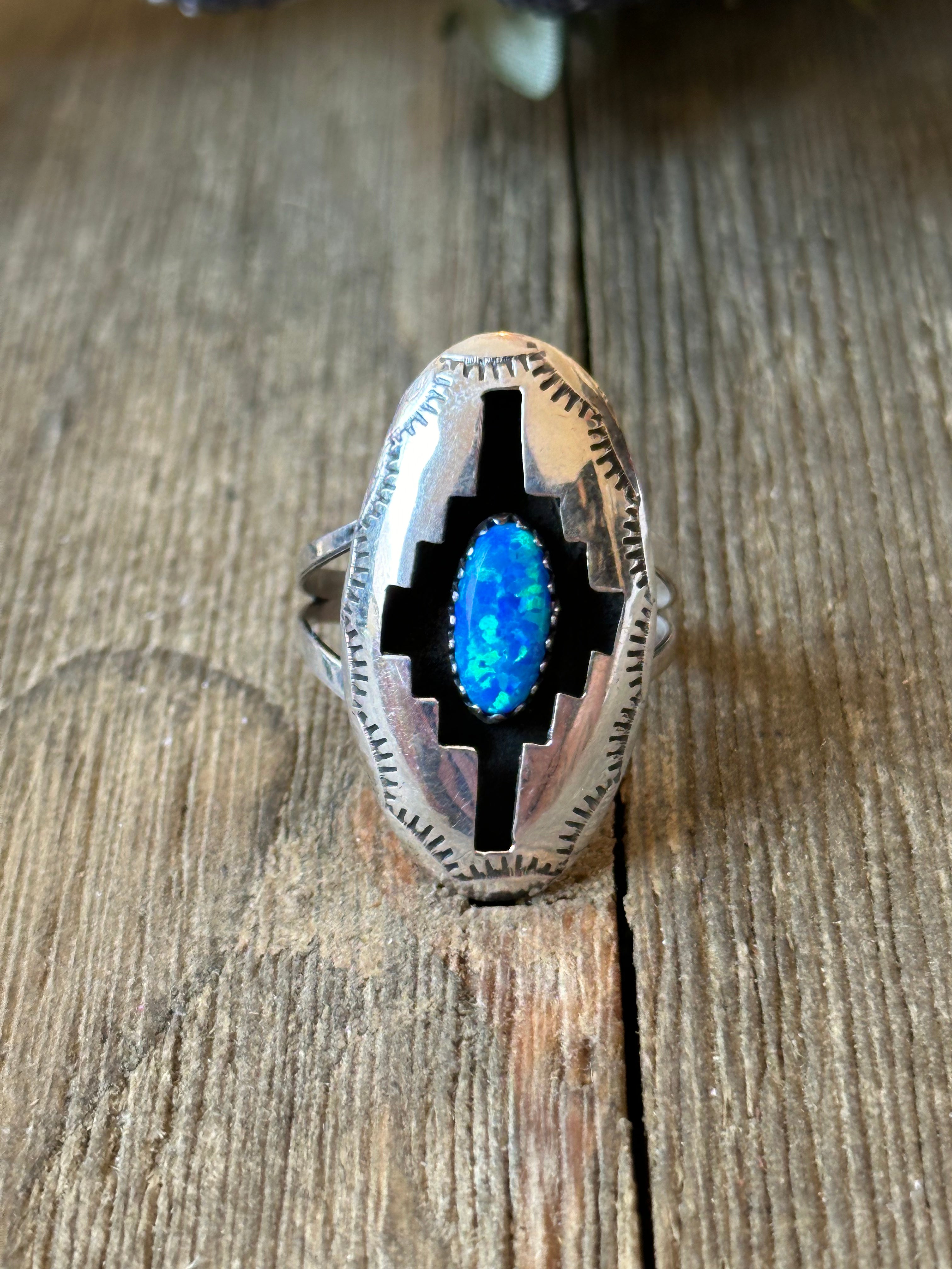 Navajo Made Sterling Silver Shadow Box Ring