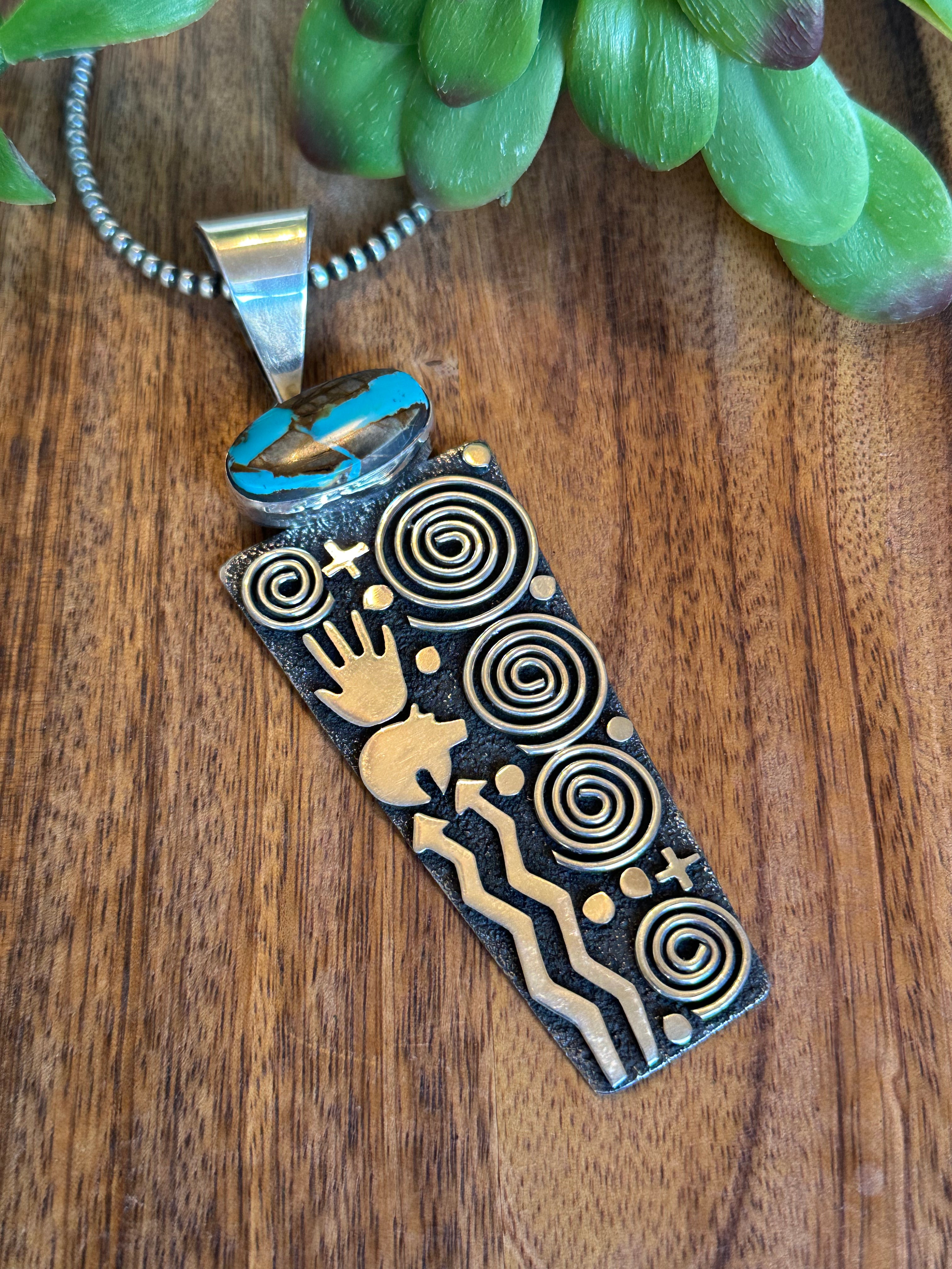 Alex Sanchez Natural Royston Turquoise & Sterling Silver Pendant