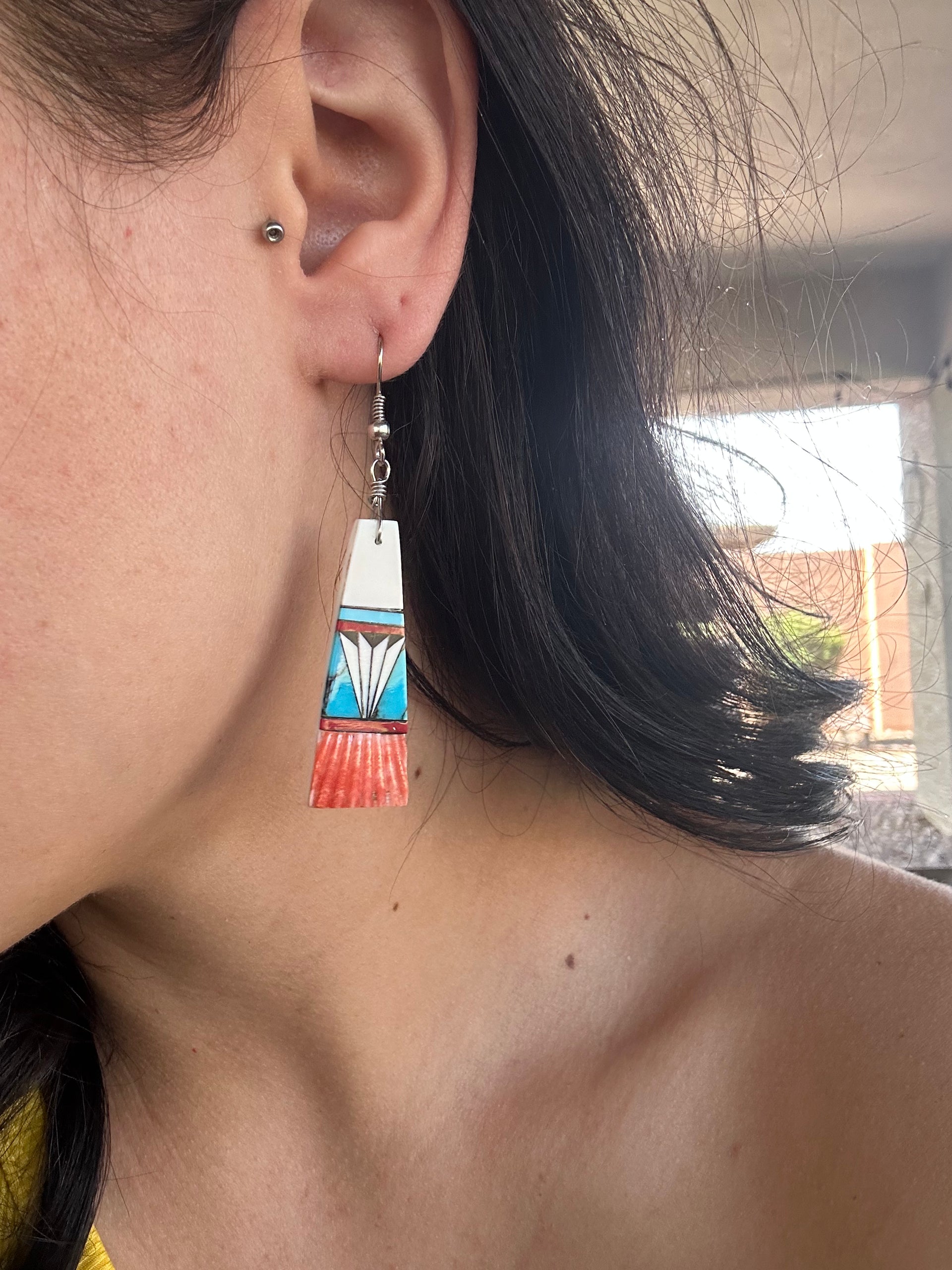 Terrs Velloceyo Multi Stone & Sterling Silver Dangle Earrings