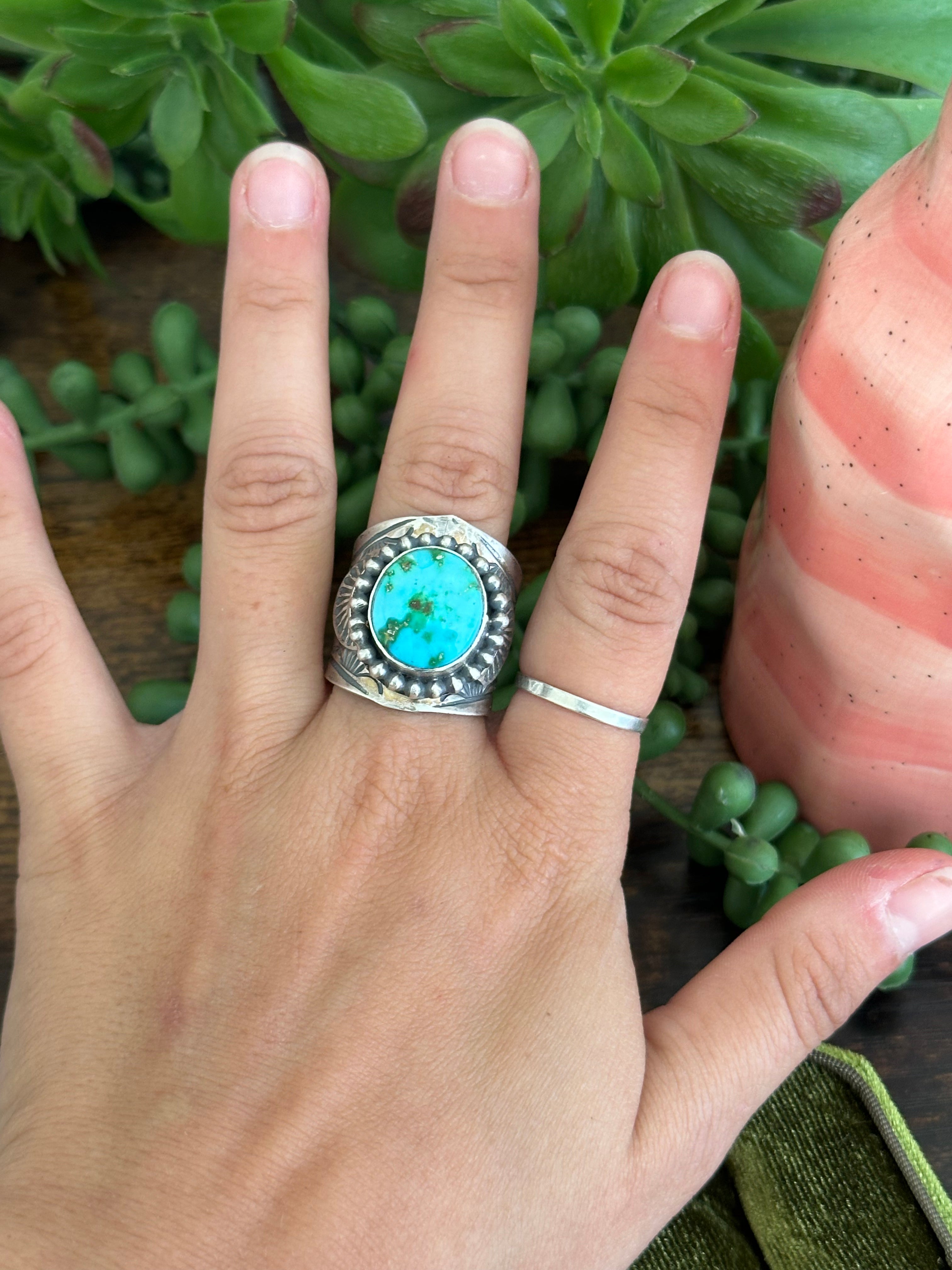 Boyd Ashley Sonoran Mountain Turquoise & Sterling Silver Ring Size 10