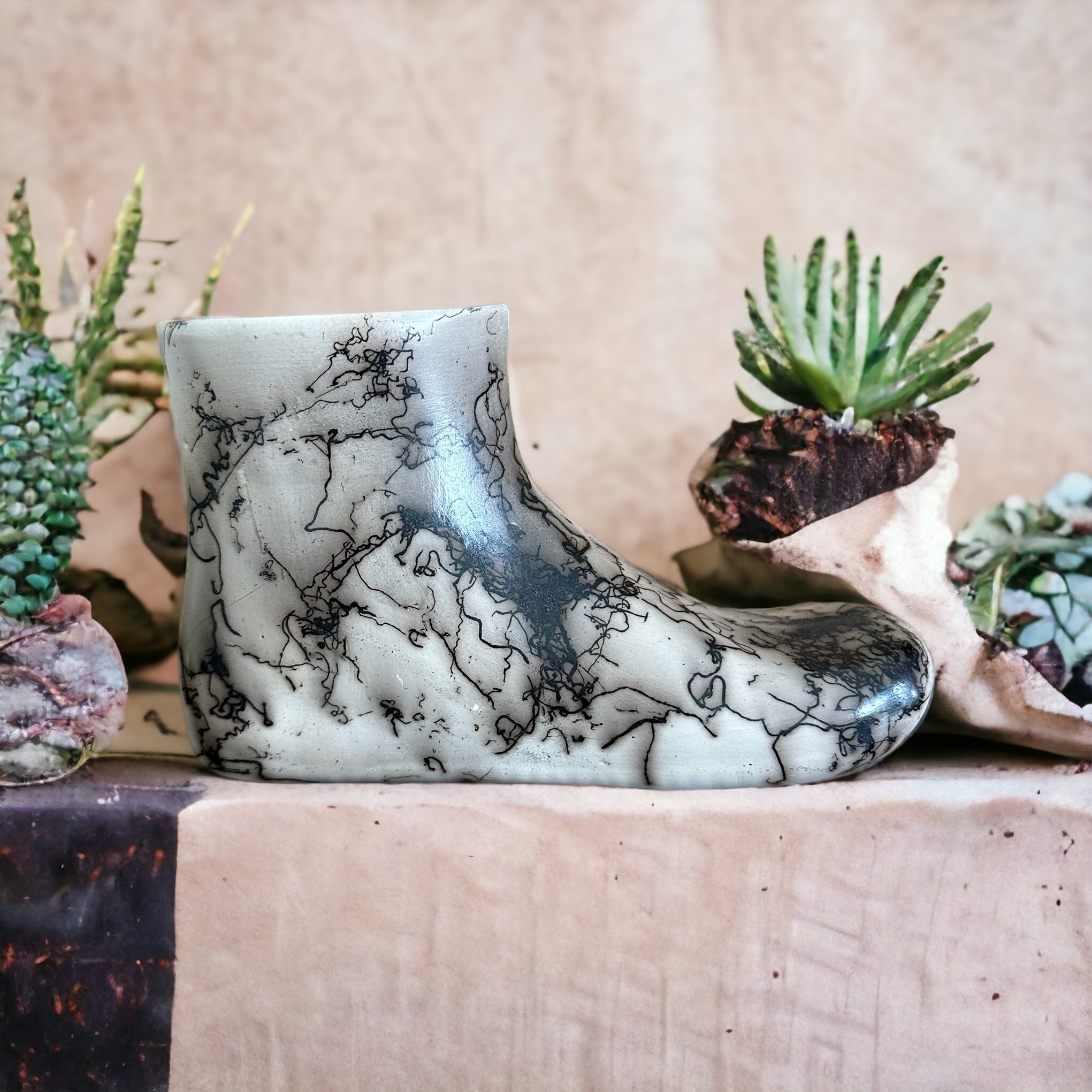 Manuel Brieno Navajo Made Shoe Pottery