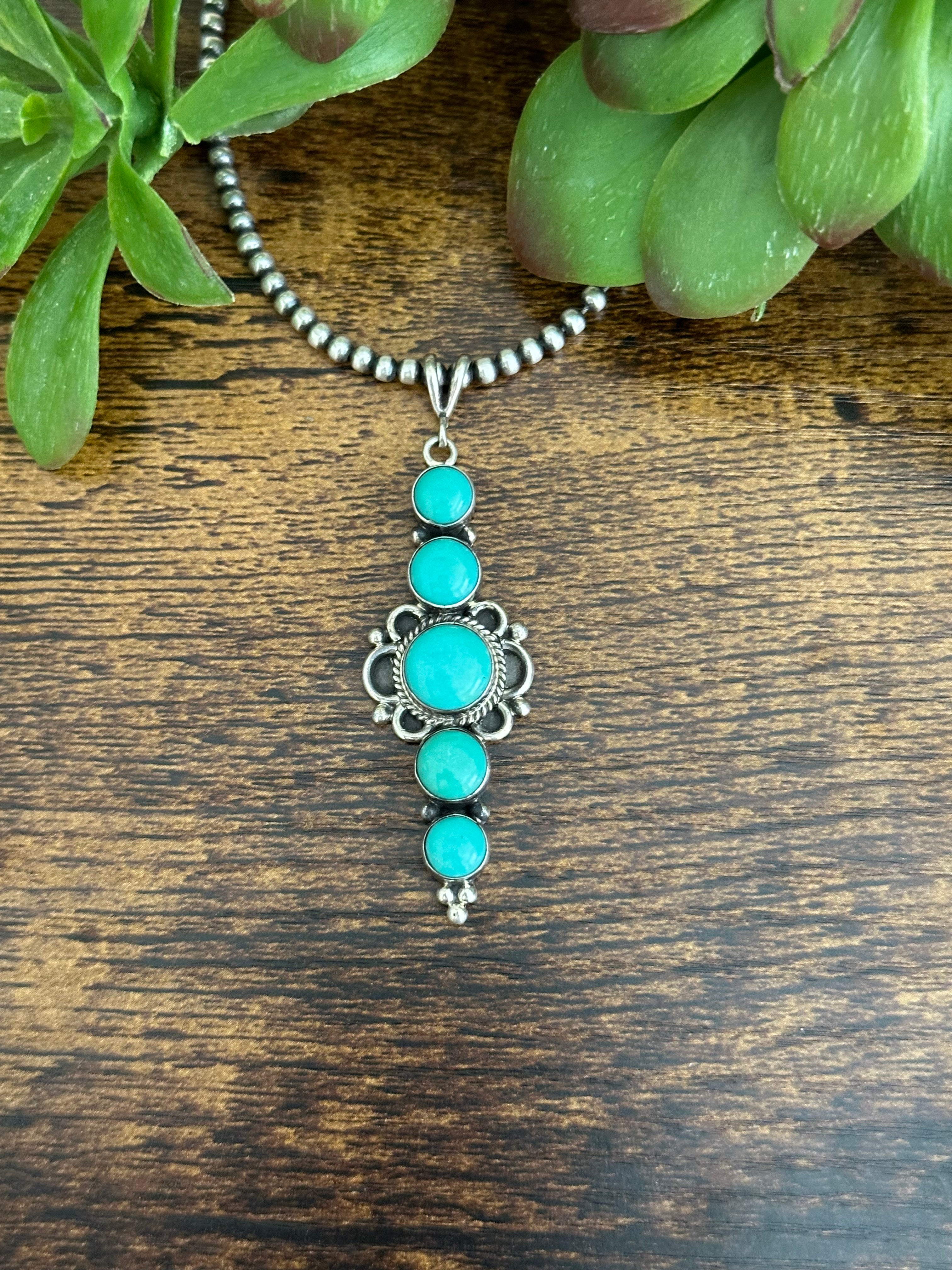 Chris Wylie Turquoise & Sterling Silver Pendant