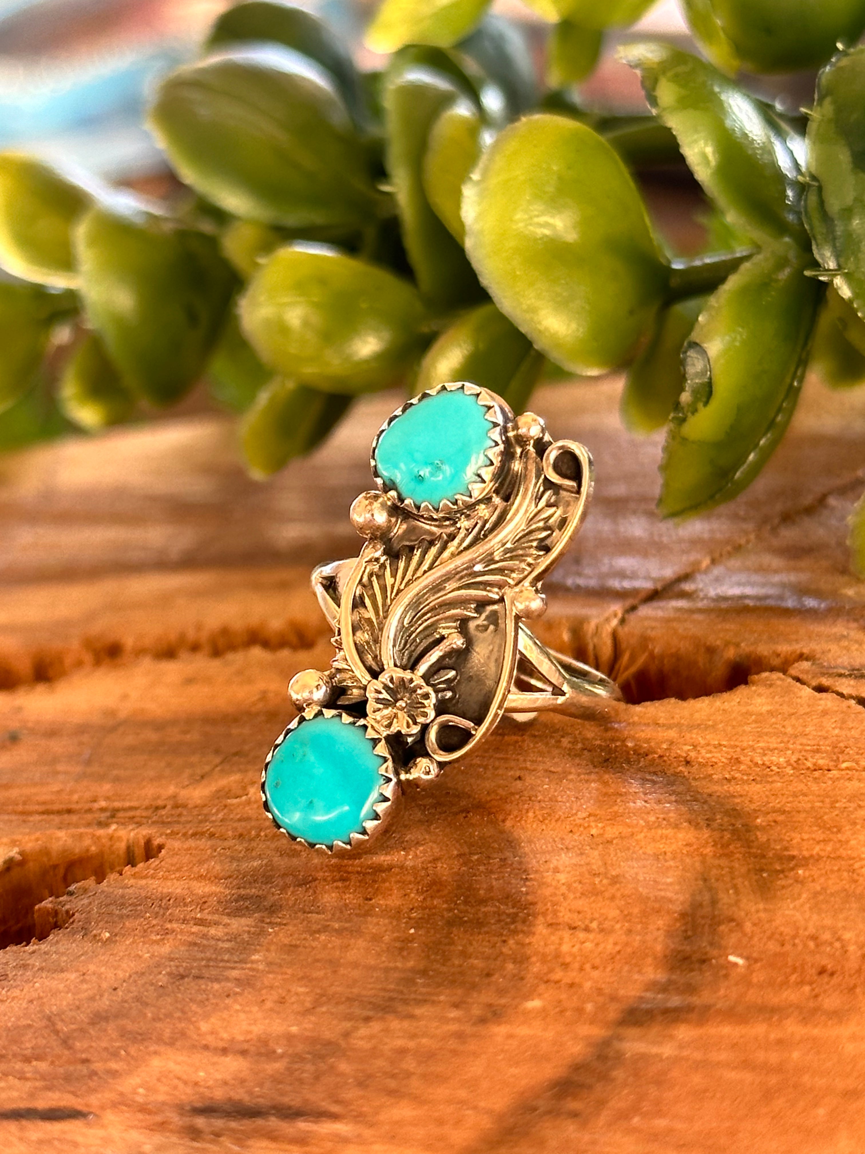 William Begay Kingman Turquoise & Sterling Silver Ring