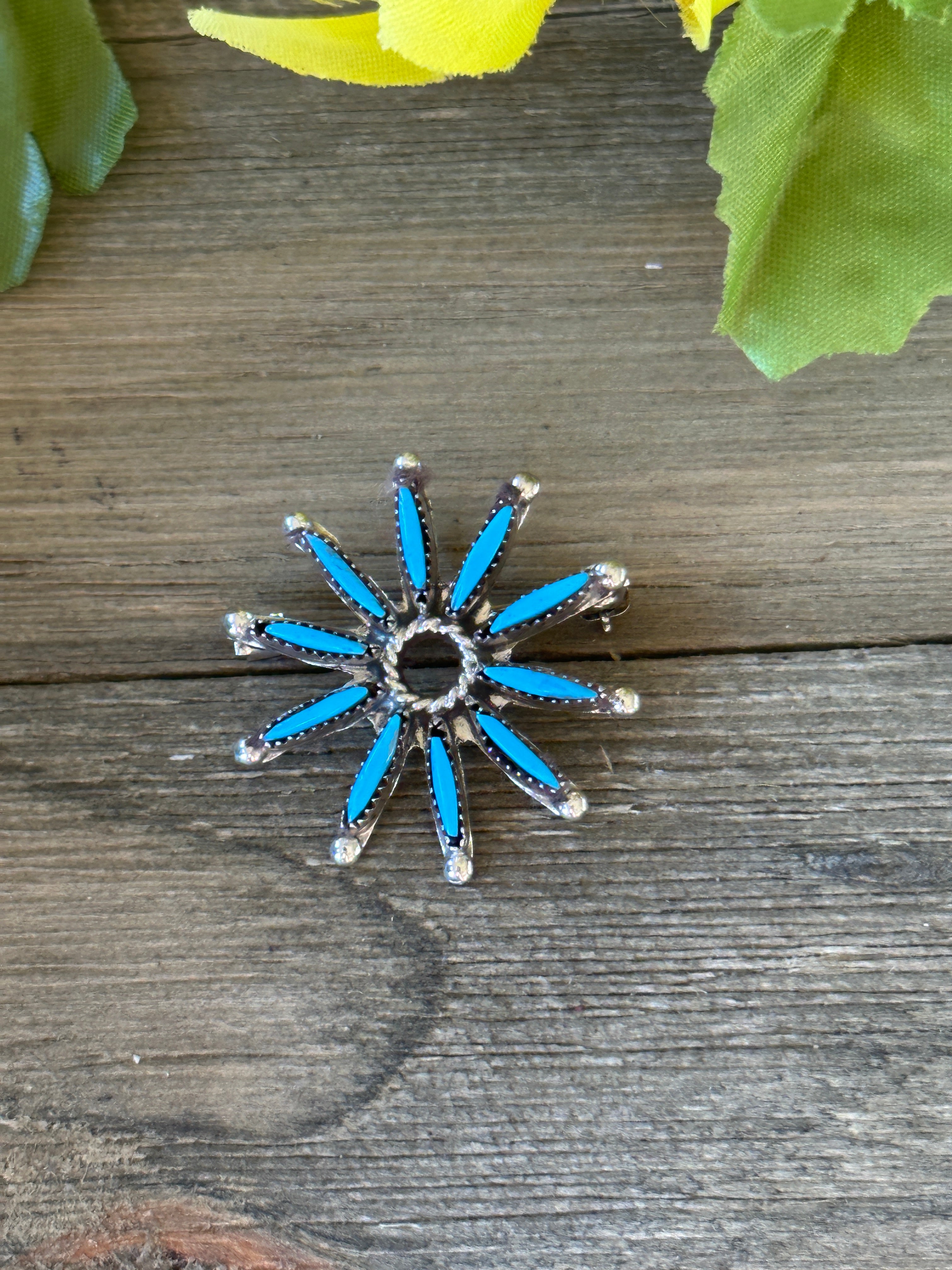 Zuni Made Turquoise & Sterling Silver Pin/Pendant