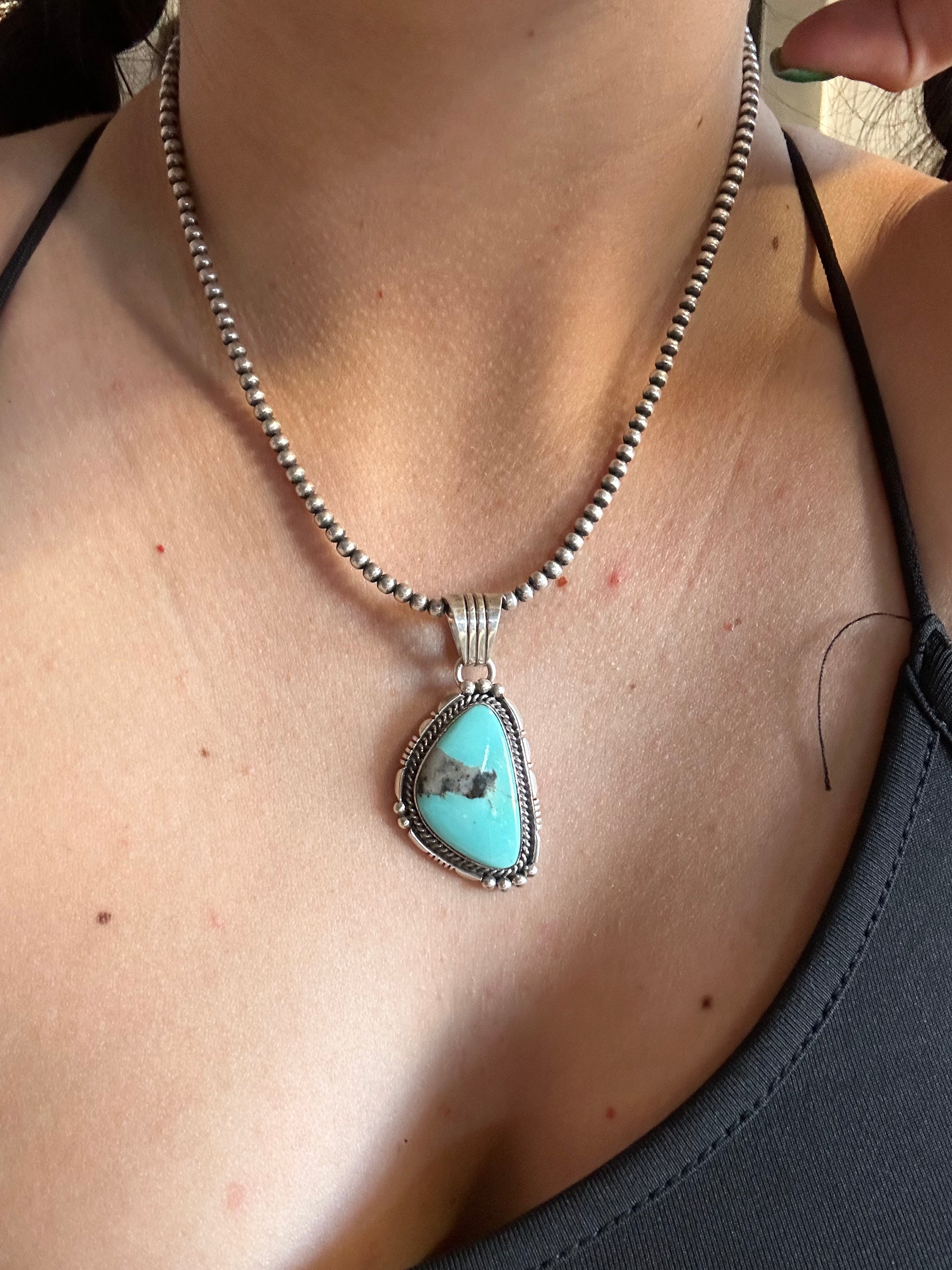 Marita Beanlly Kingman Turquoise & Sterling Silver Pendant