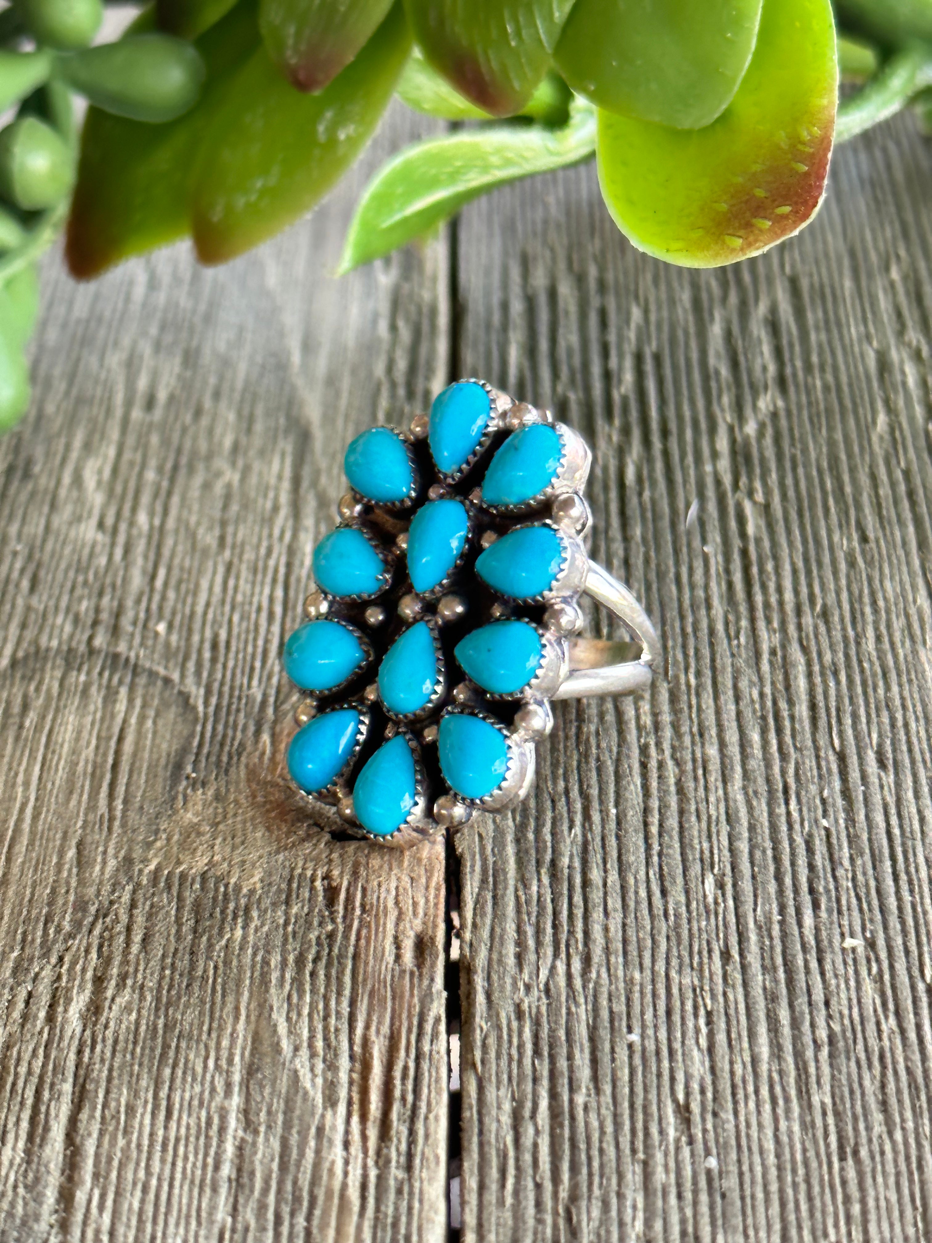 Nancy William Sleeping Beauty Turquoise & Sterling Silver Ring