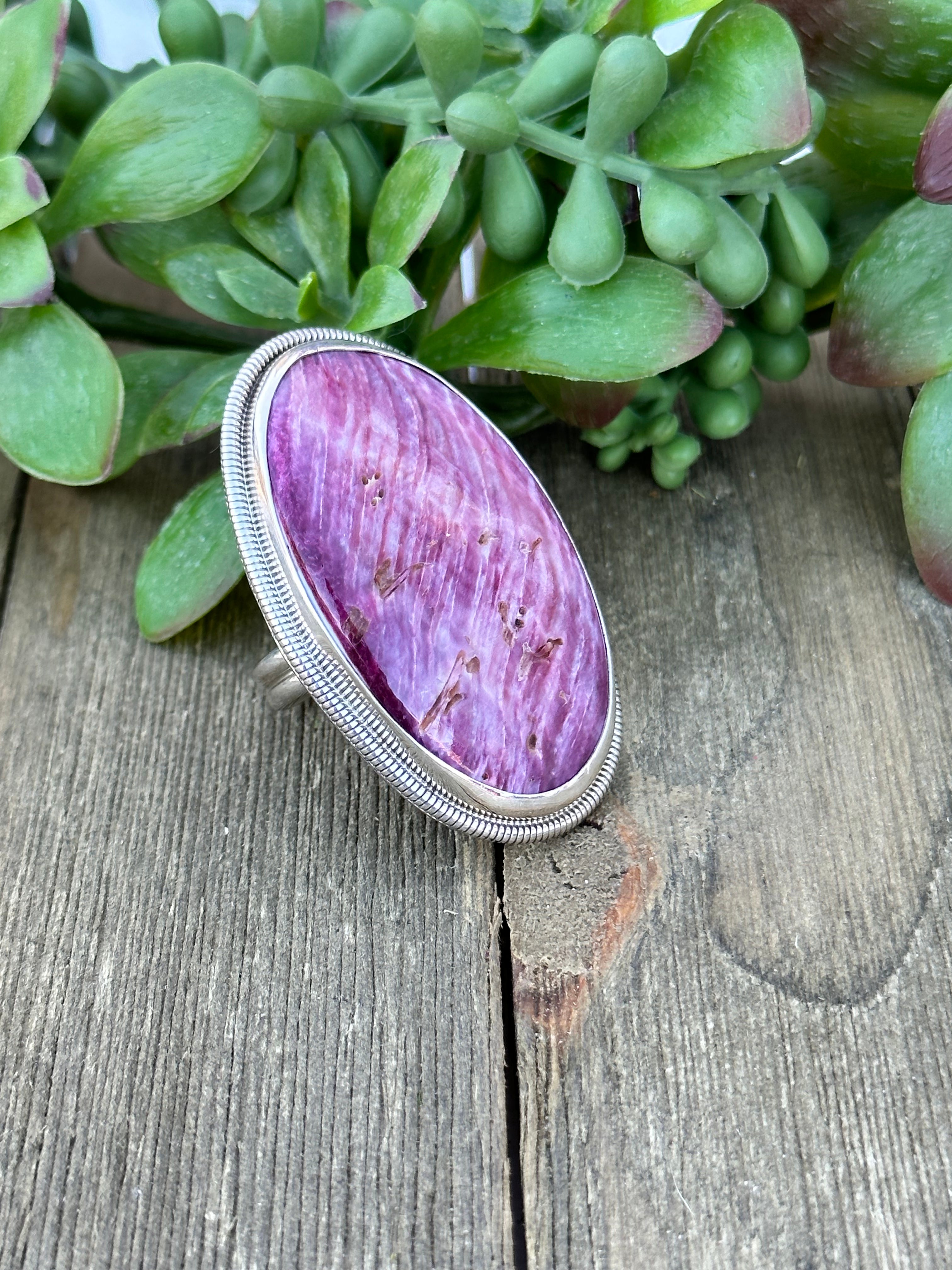 Wydell Billie Purple Spiny Oyster & Sterling Silver Adjustable Ring