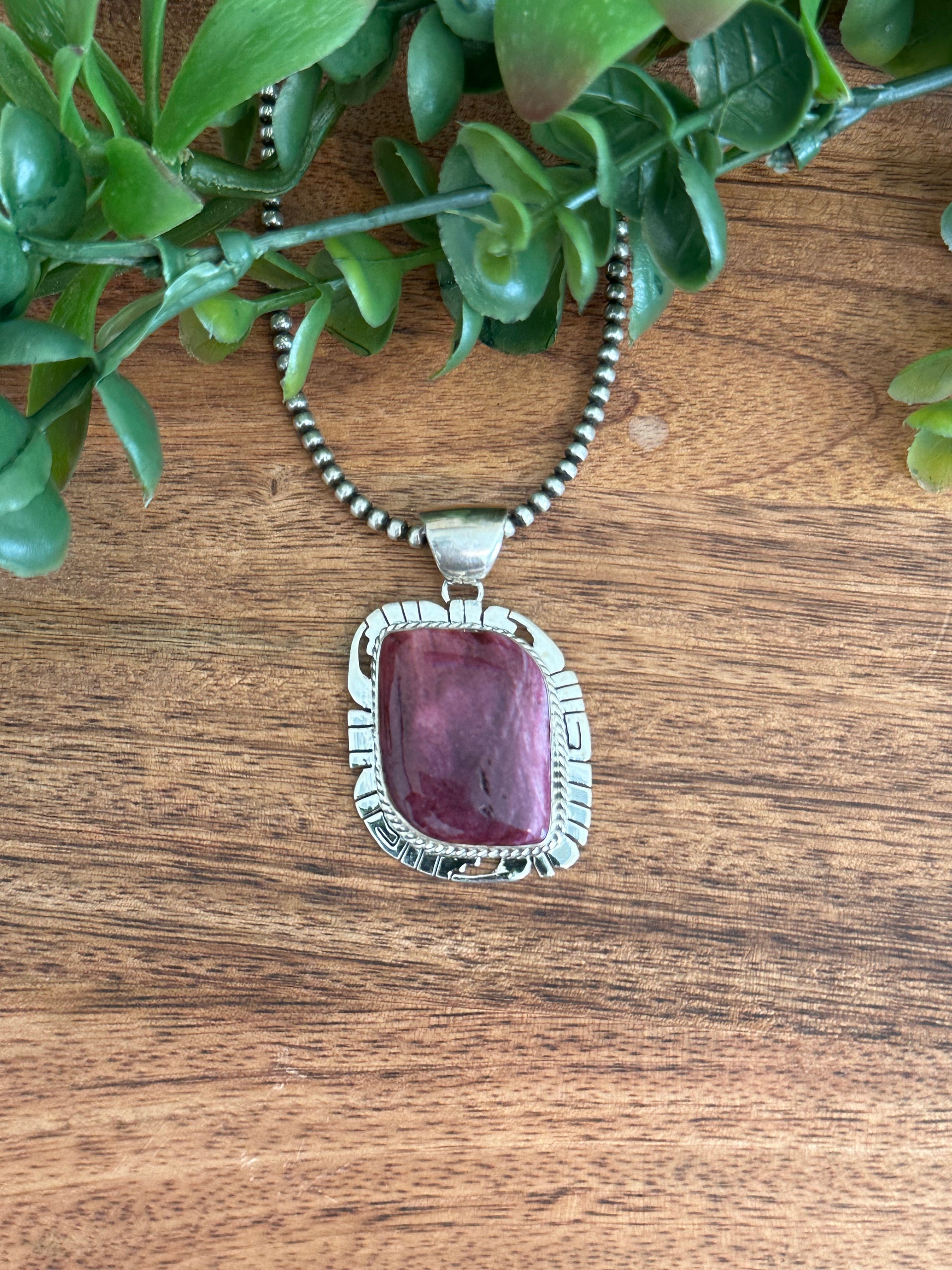 Larry Kay Purple Spiny Oyster & Sterling Silver Pendant