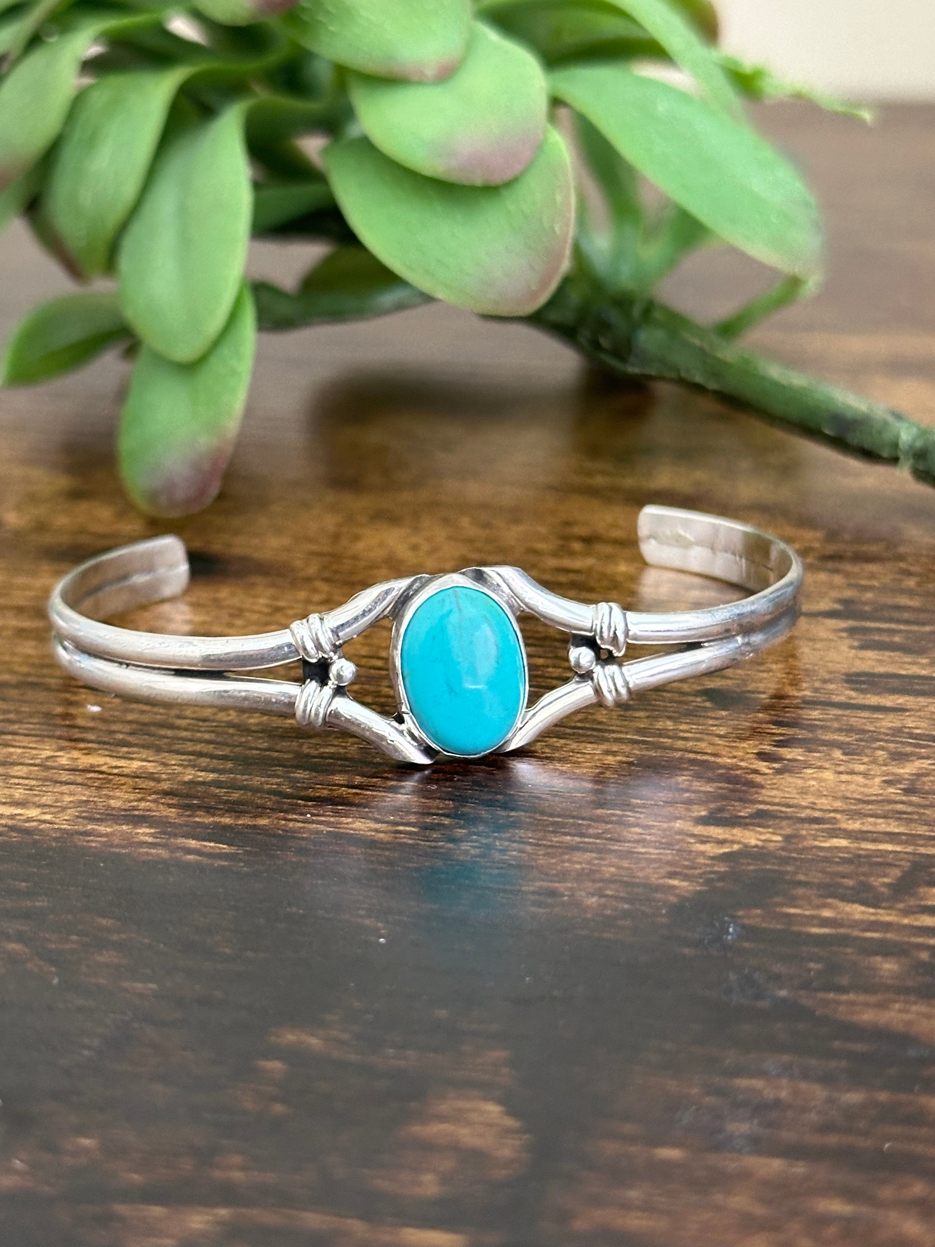 Judy Largo Kingman Turquoise & Sterling Silver Cuff Bracelet