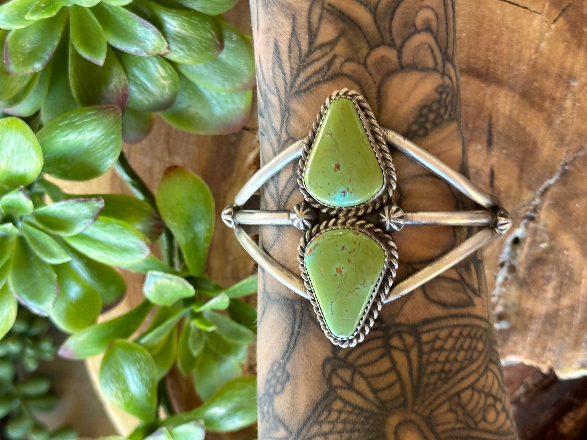 Augustine Largo Kingman Turquoise & Sterling Silver Cluster Cuff Bracelet