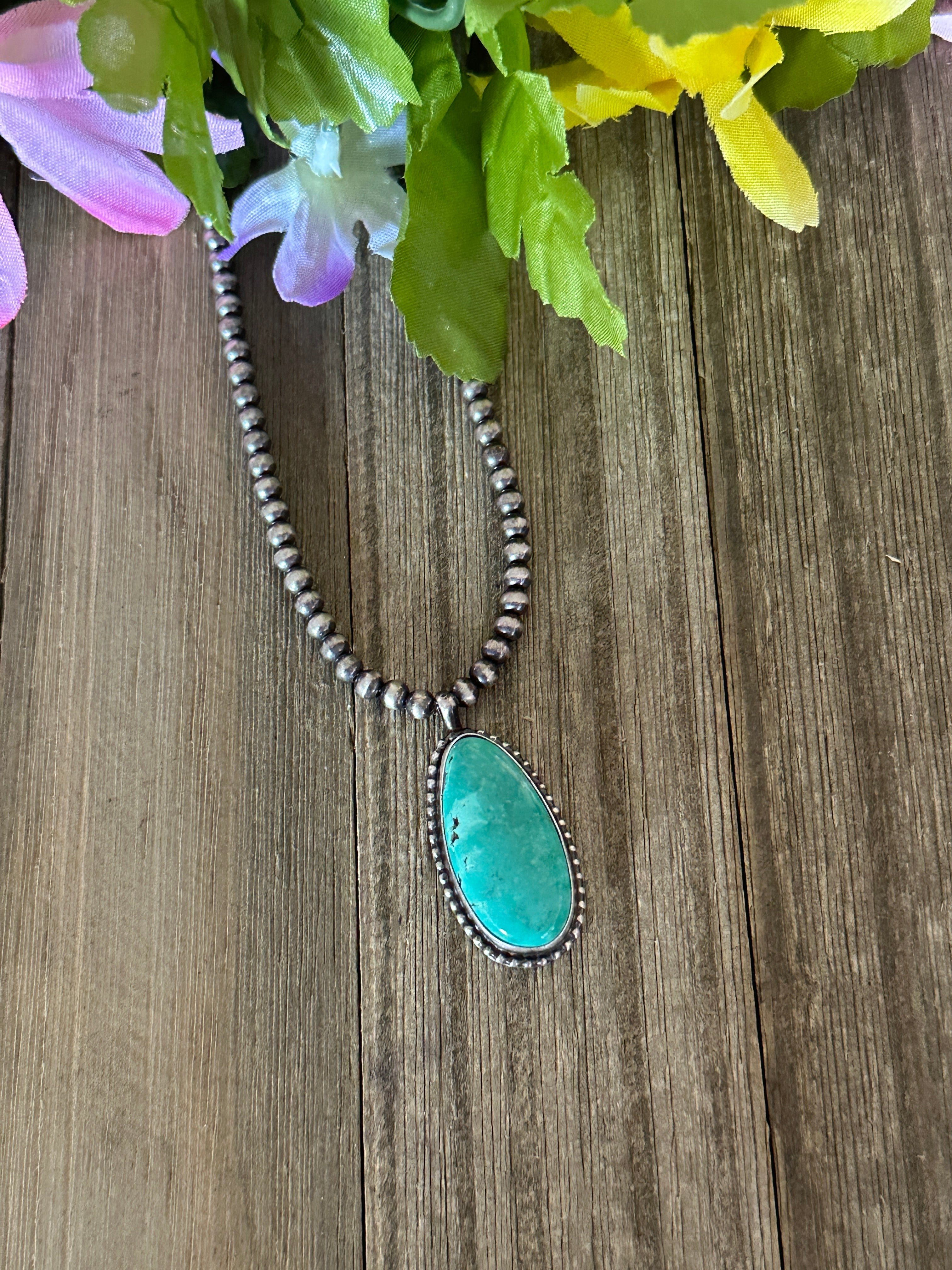 Tony Skeets Kingman Turquoise & Sterling Silver Necklace