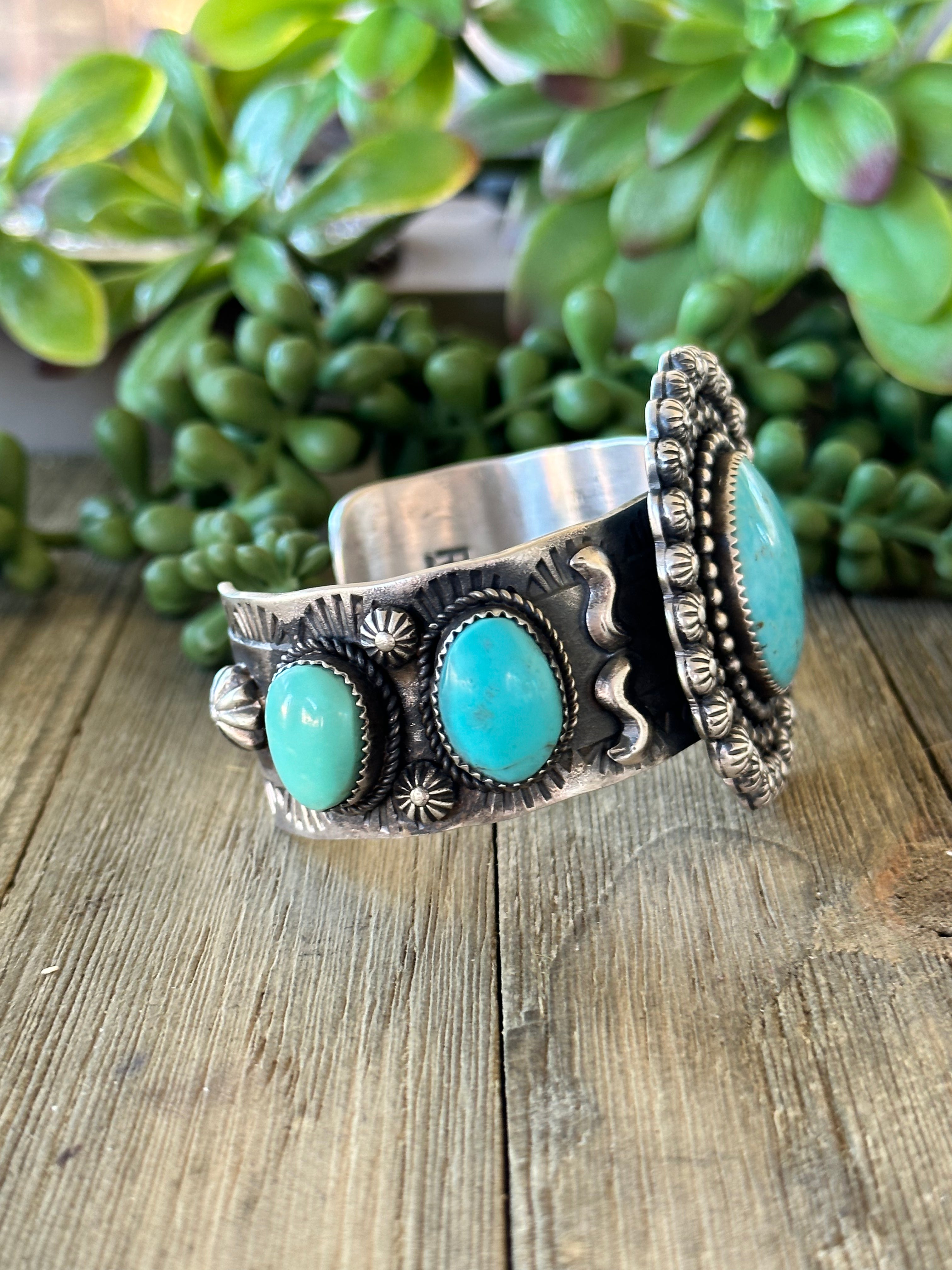 Richard Yazza Kingman Turquoise & Sterling Silver Cuff Bracelet