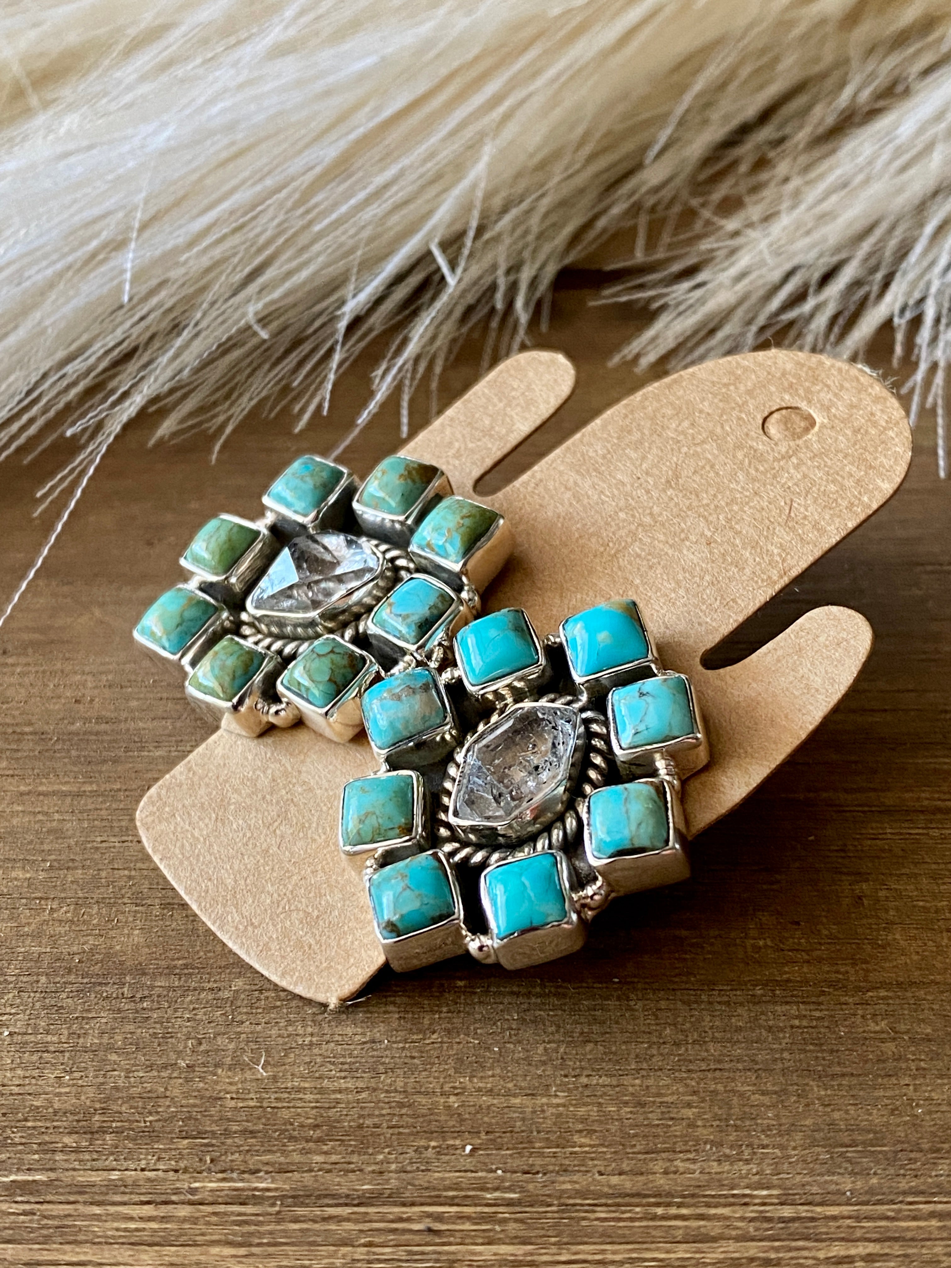 #14 Southwest Handmade Multi Stone & Sterling Silver Post Earrings