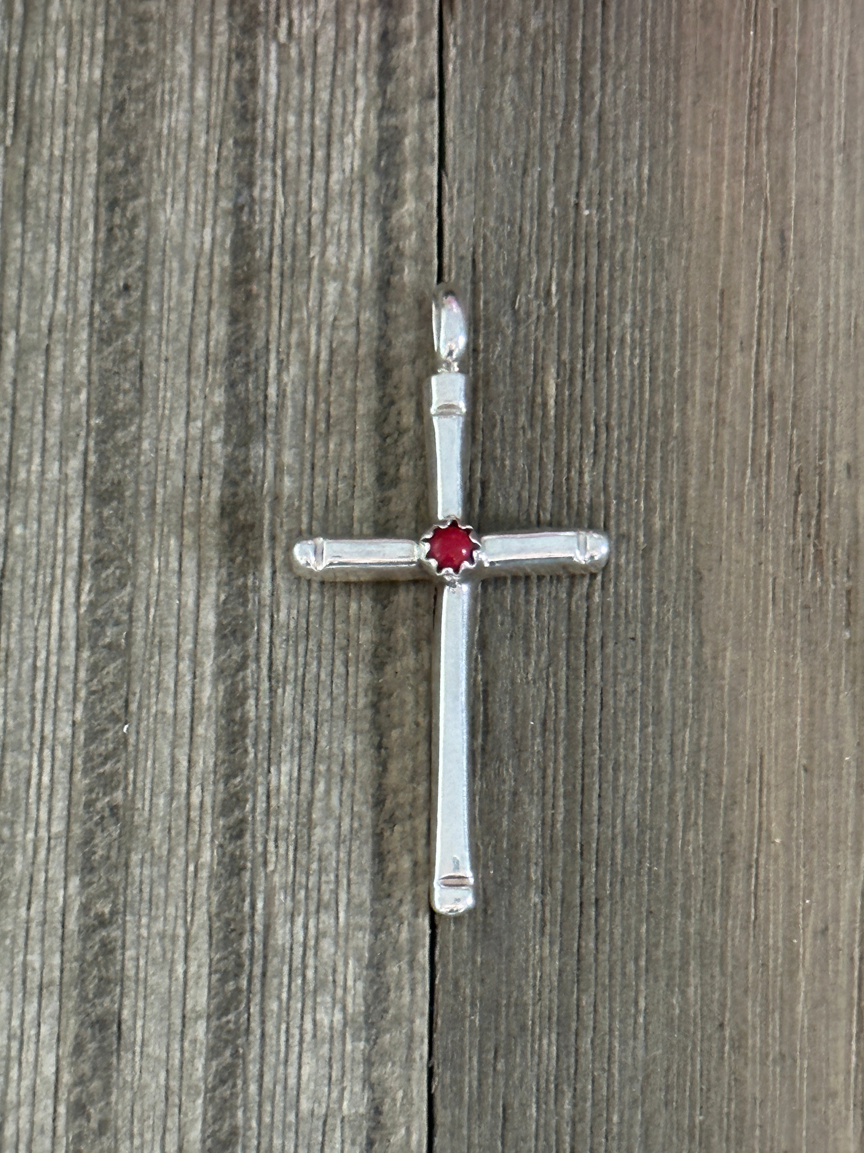 Navajo Made Sterling Silver Cross Pendant