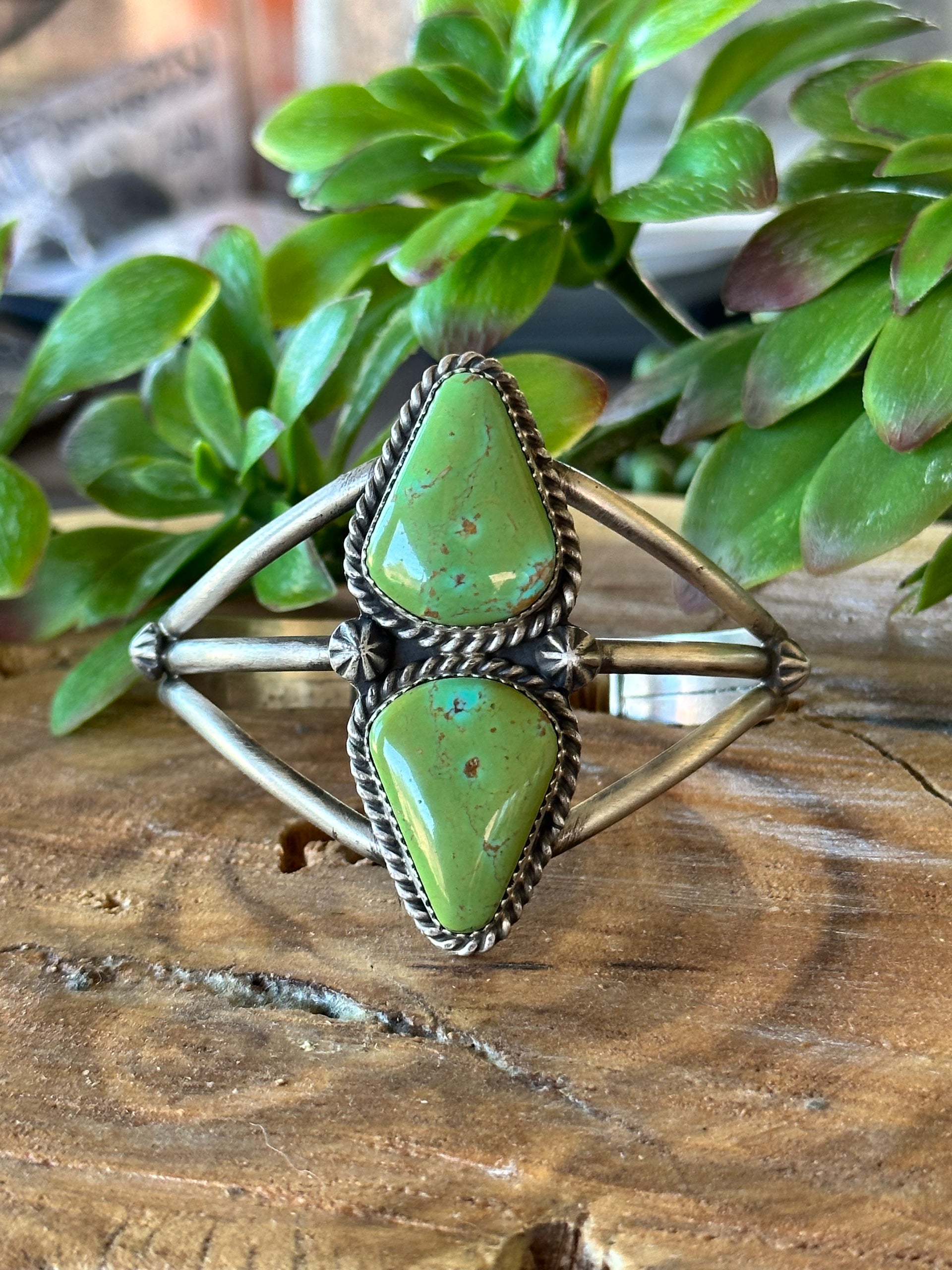 Augustine Largo Kingman Turquoise & Sterling Silver Cluster Cuff Bracelet