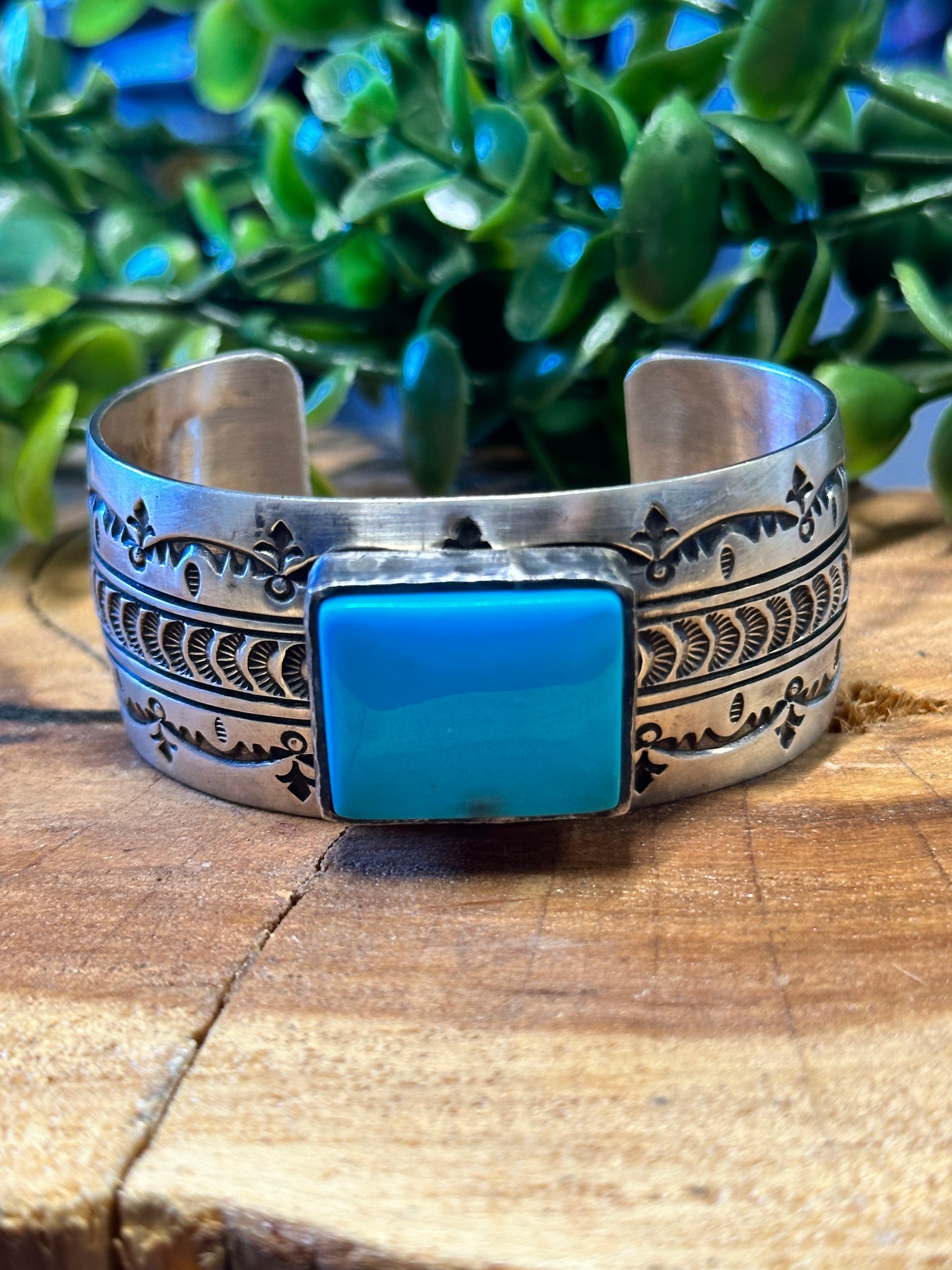 Leroy James Kingman Turquoise & Sterling Silver Cuff Bracelet