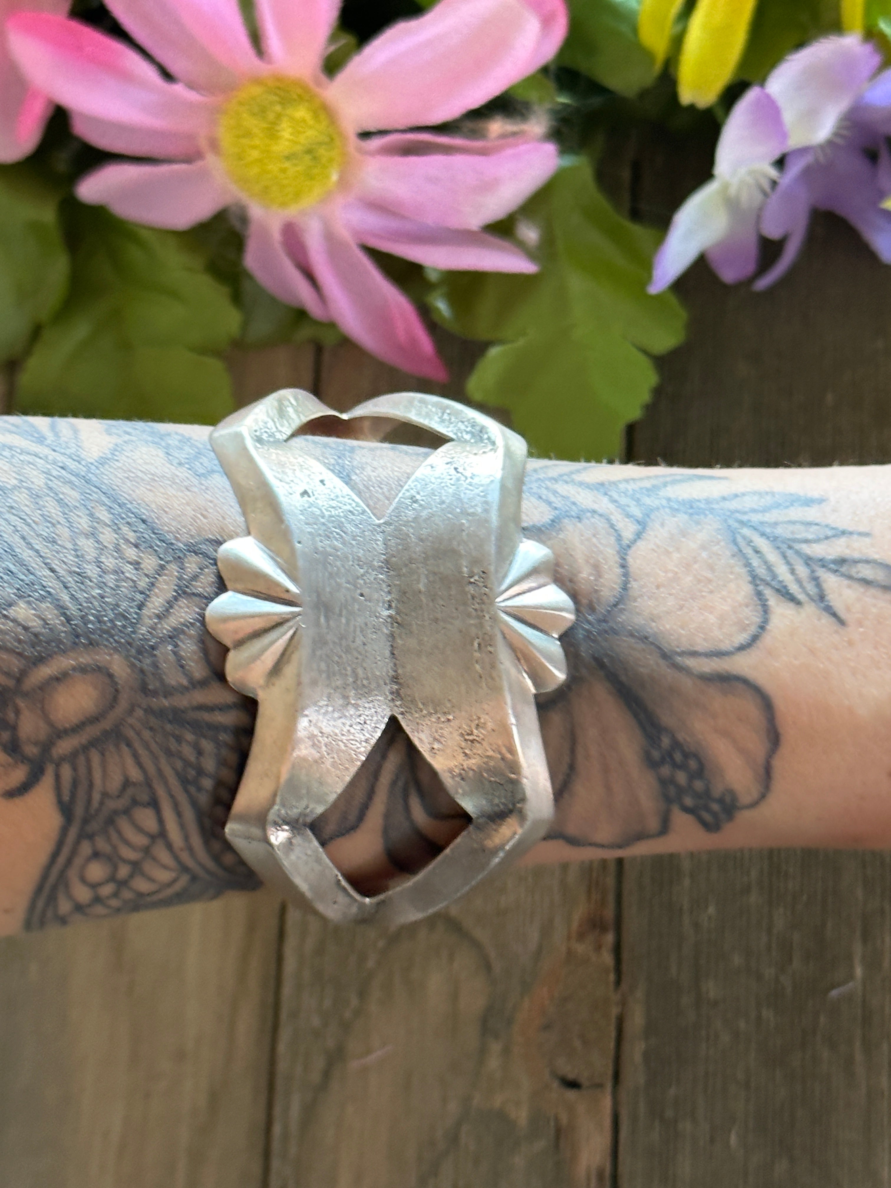 Navajo Made Sterling Silver Cuff Bracelet