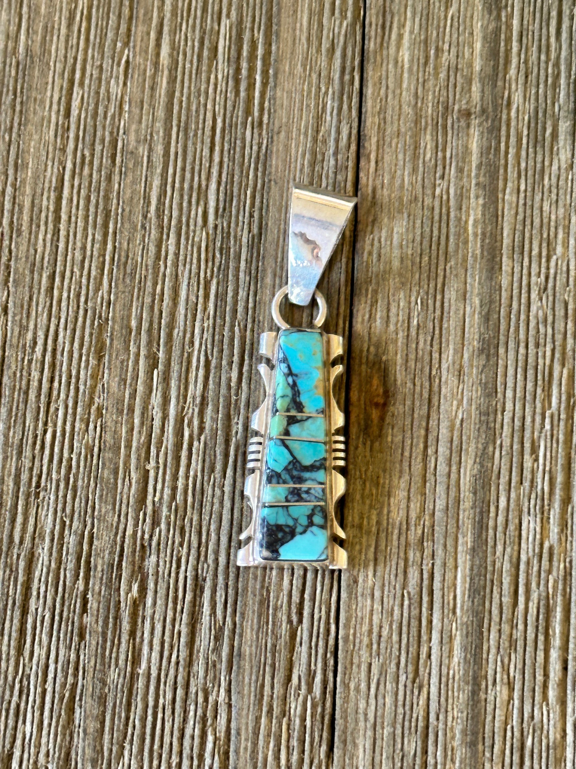 Steve Francisco Multi Stone & Sterling Silver Inlay Pendant