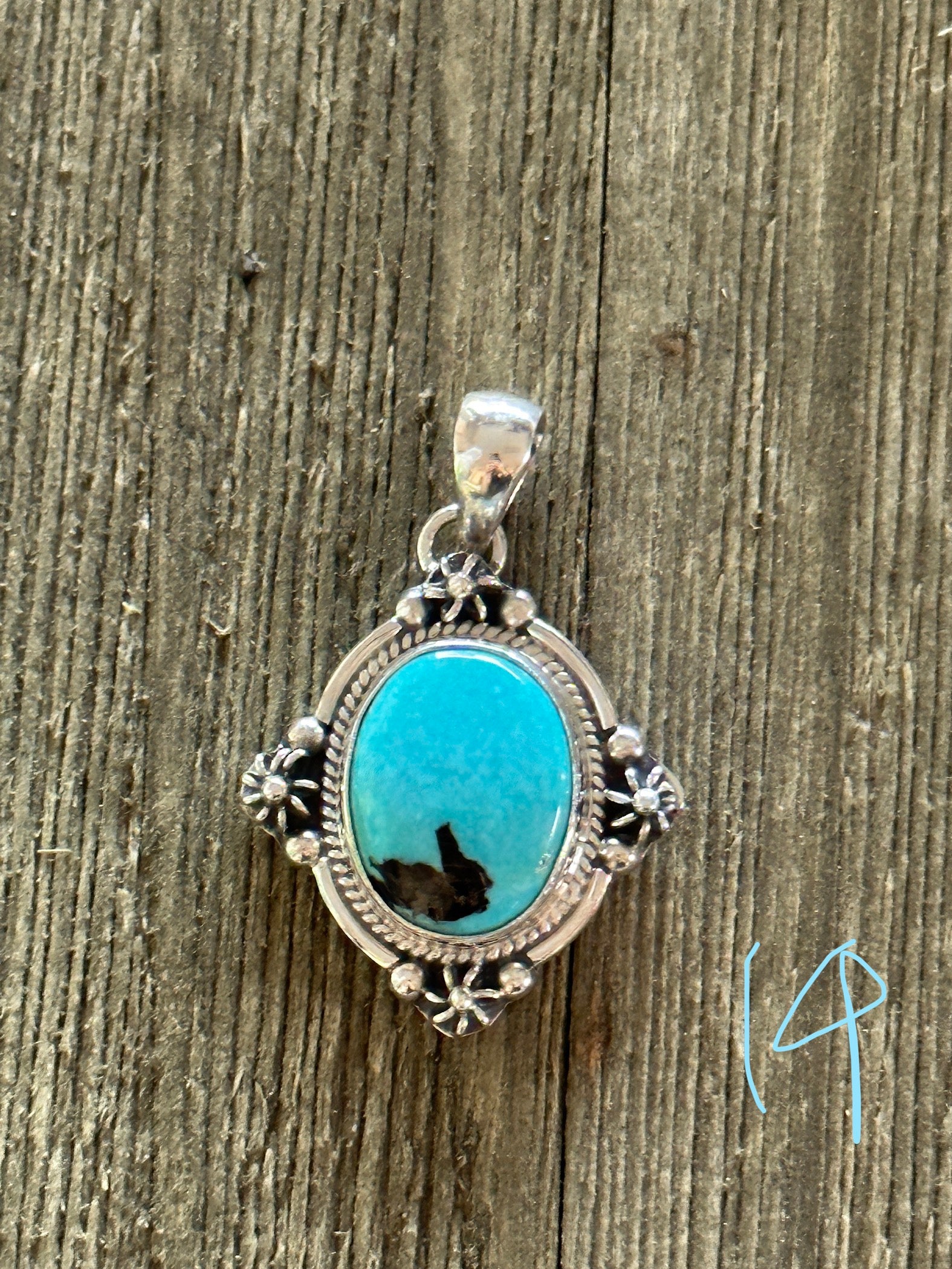 Southwest Made Kingman Turquoise & Sterling Silver Pendant