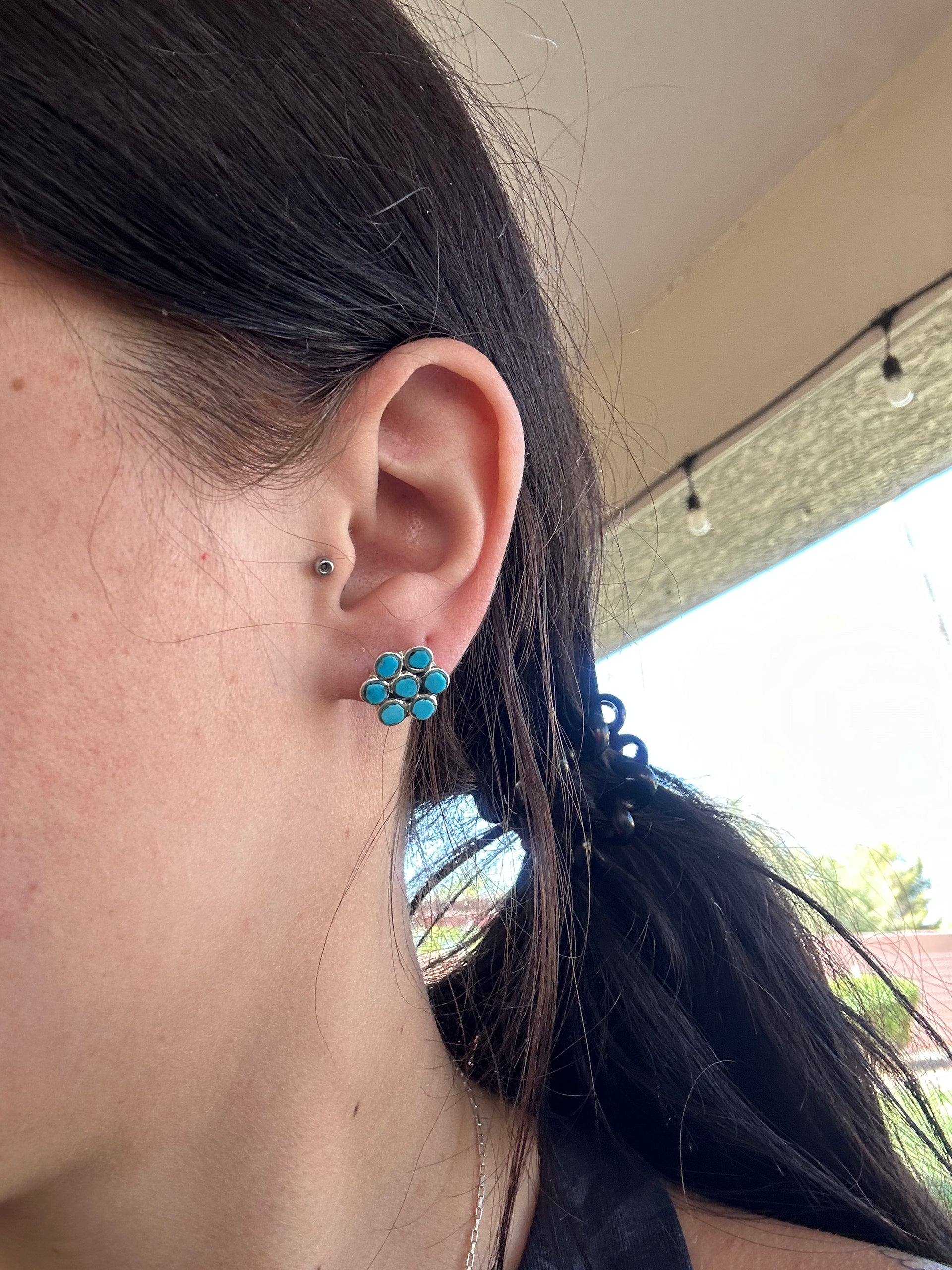 Navajo Made Sterling Silver Post Earrings