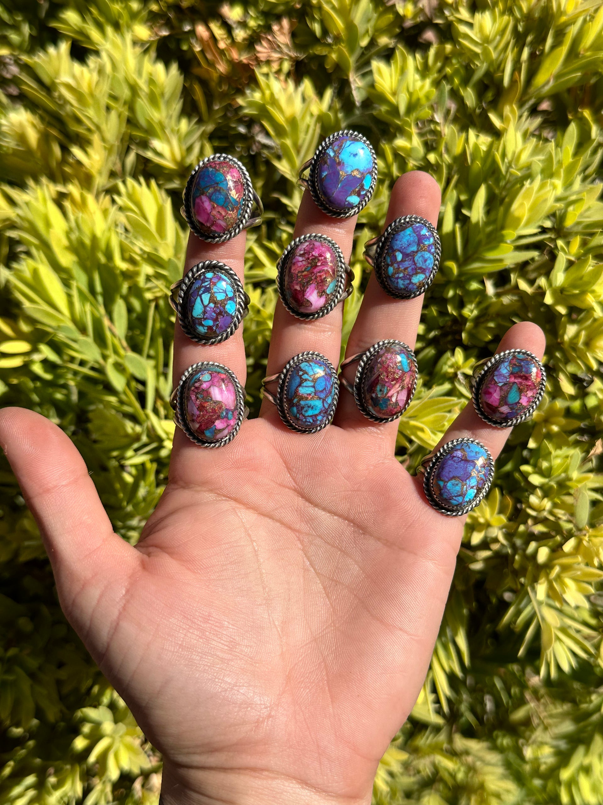 Navajo Made Mohave Turquoise & Sterling Silver Ring