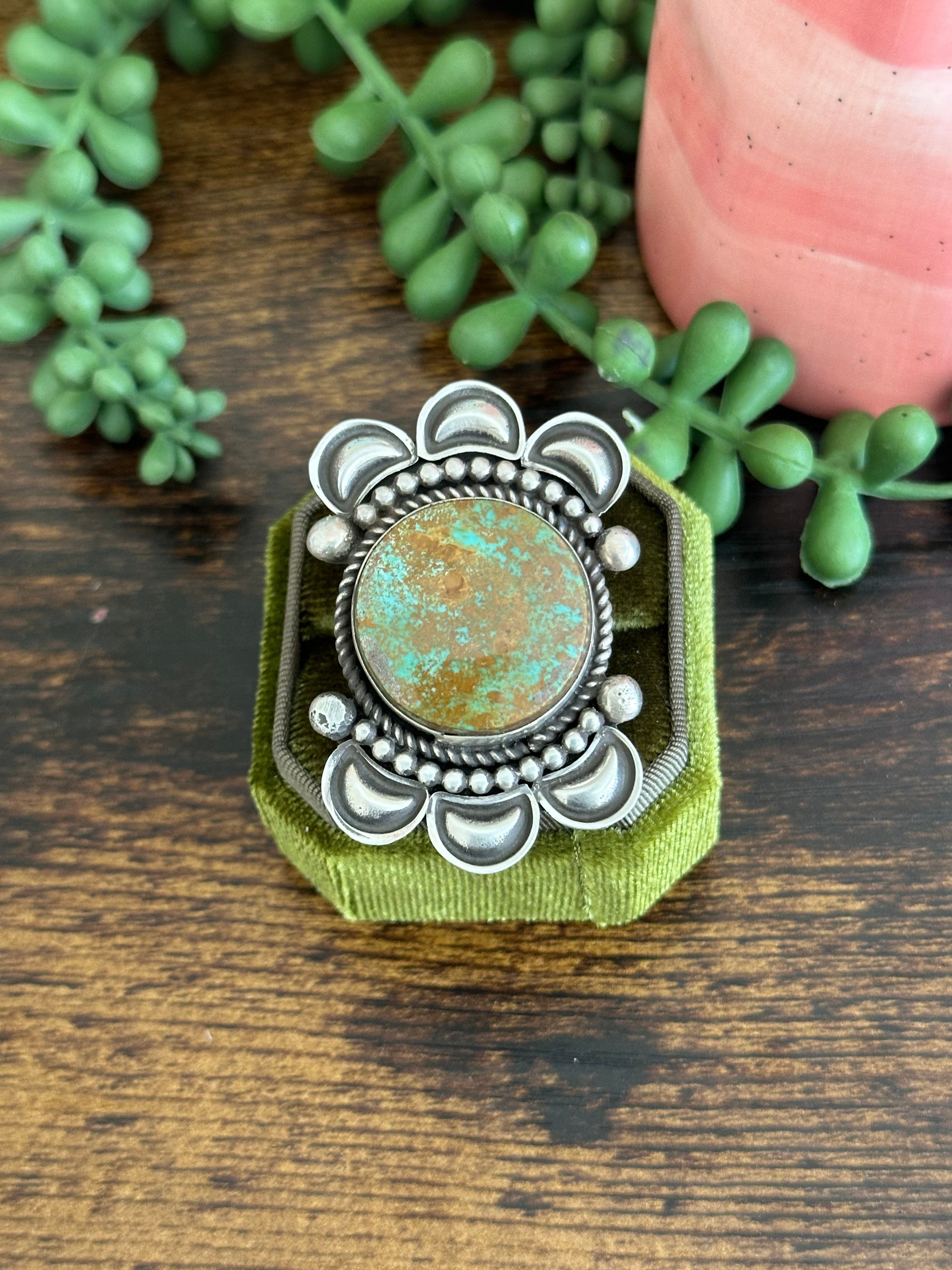 Alex Sanchez Natural Royston Turquoise & Sterling Silver Adjustable Ring