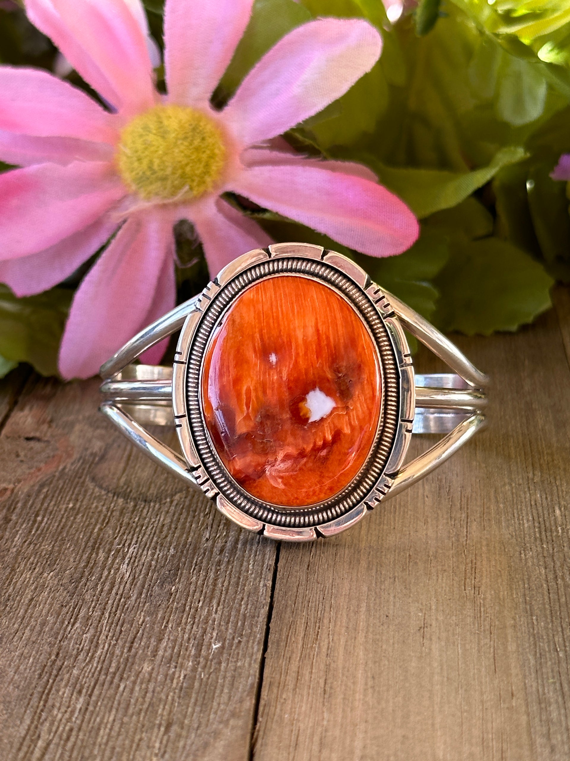 Wydell Billie Spiny Oyster & Sterling Silver Cuff Bracelet