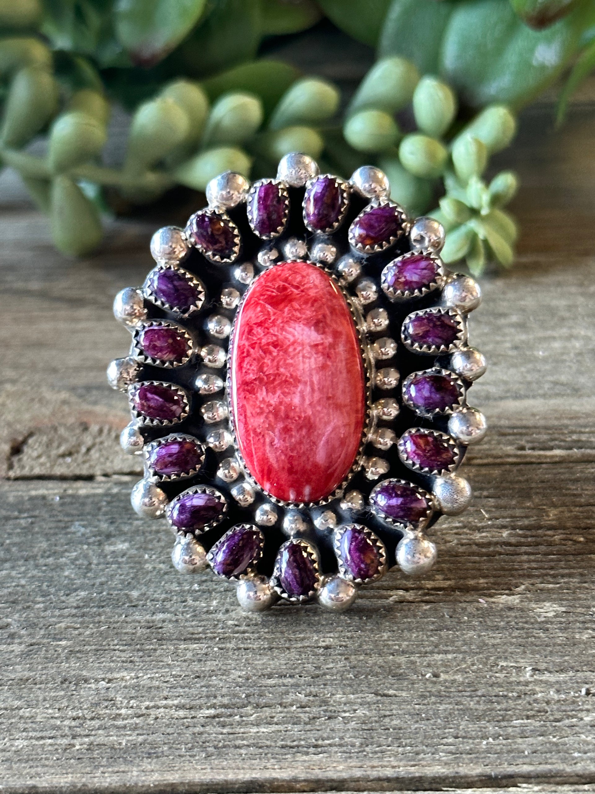 Darlene Begay Multi Stone & Sterling Silver Adjustable Ring