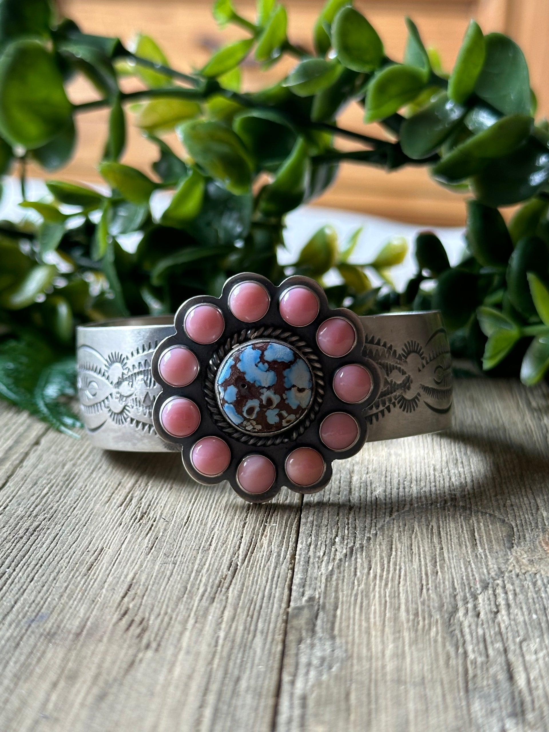 Boyd J Ashley Multi Stone & Sterling Silver Cuff Bracelet