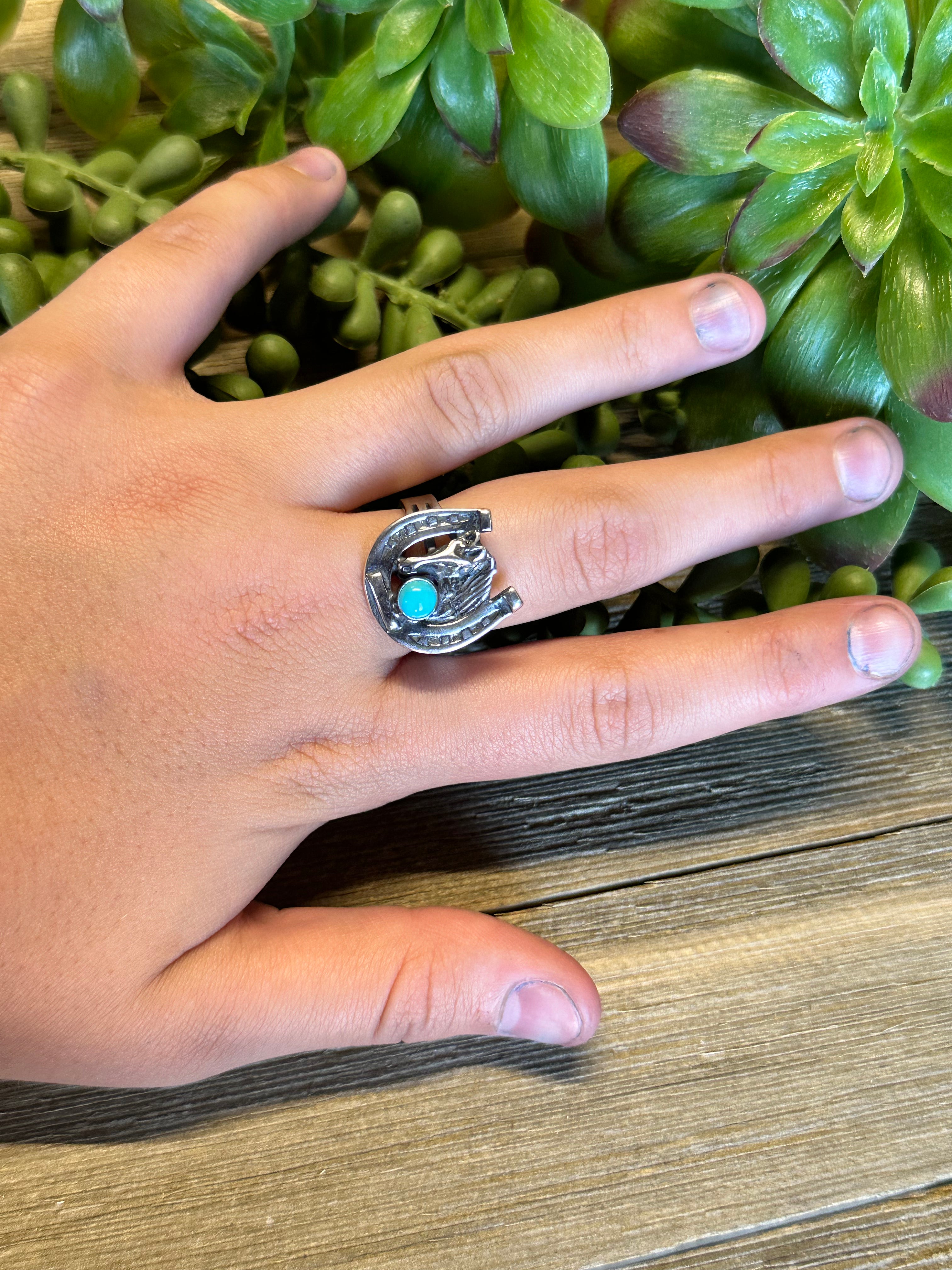 Calvin Belin Kingman Turquoise & Sterling Silver Ring