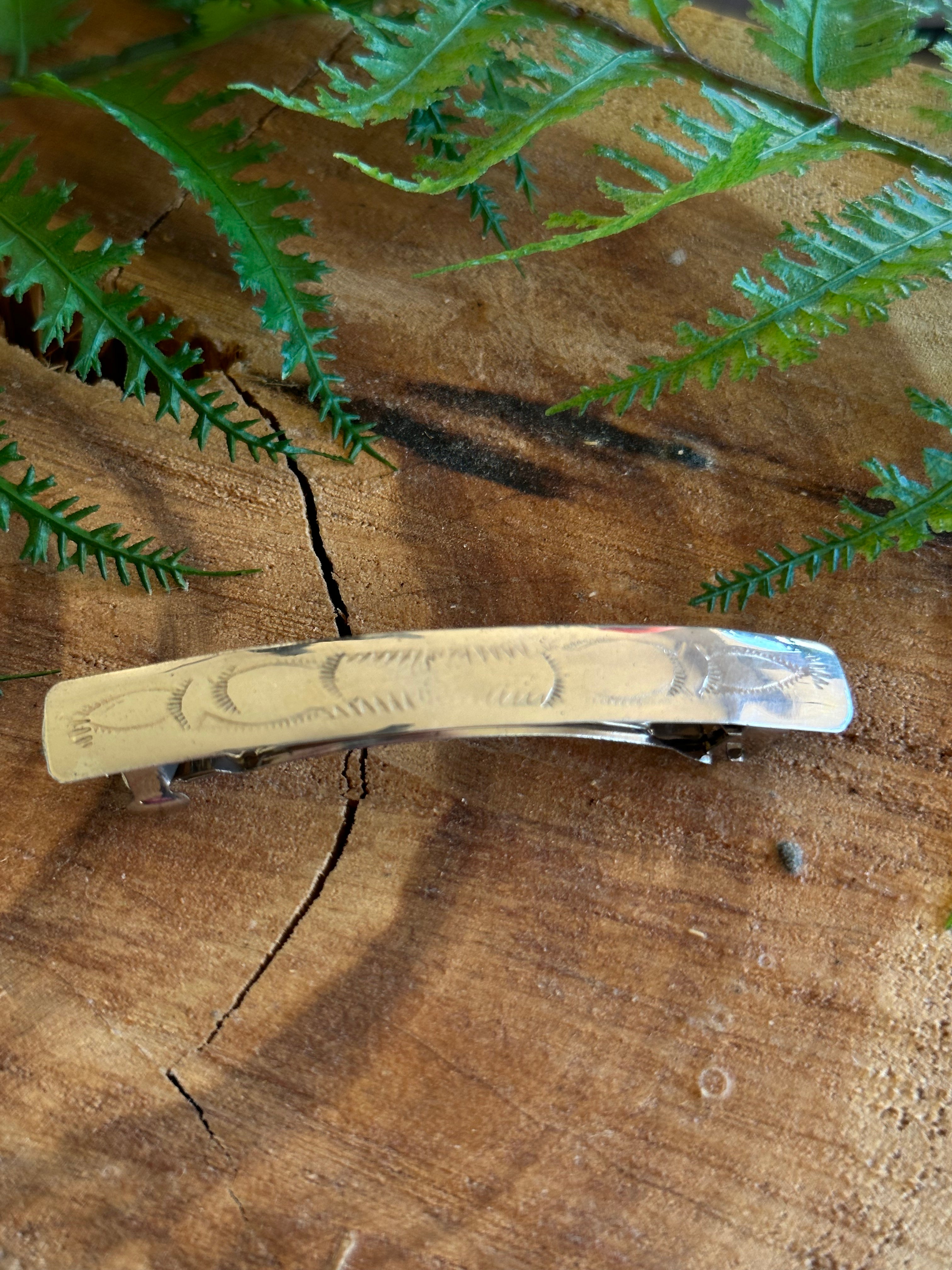 Navajo Made Sterling Silver Hair Barrette