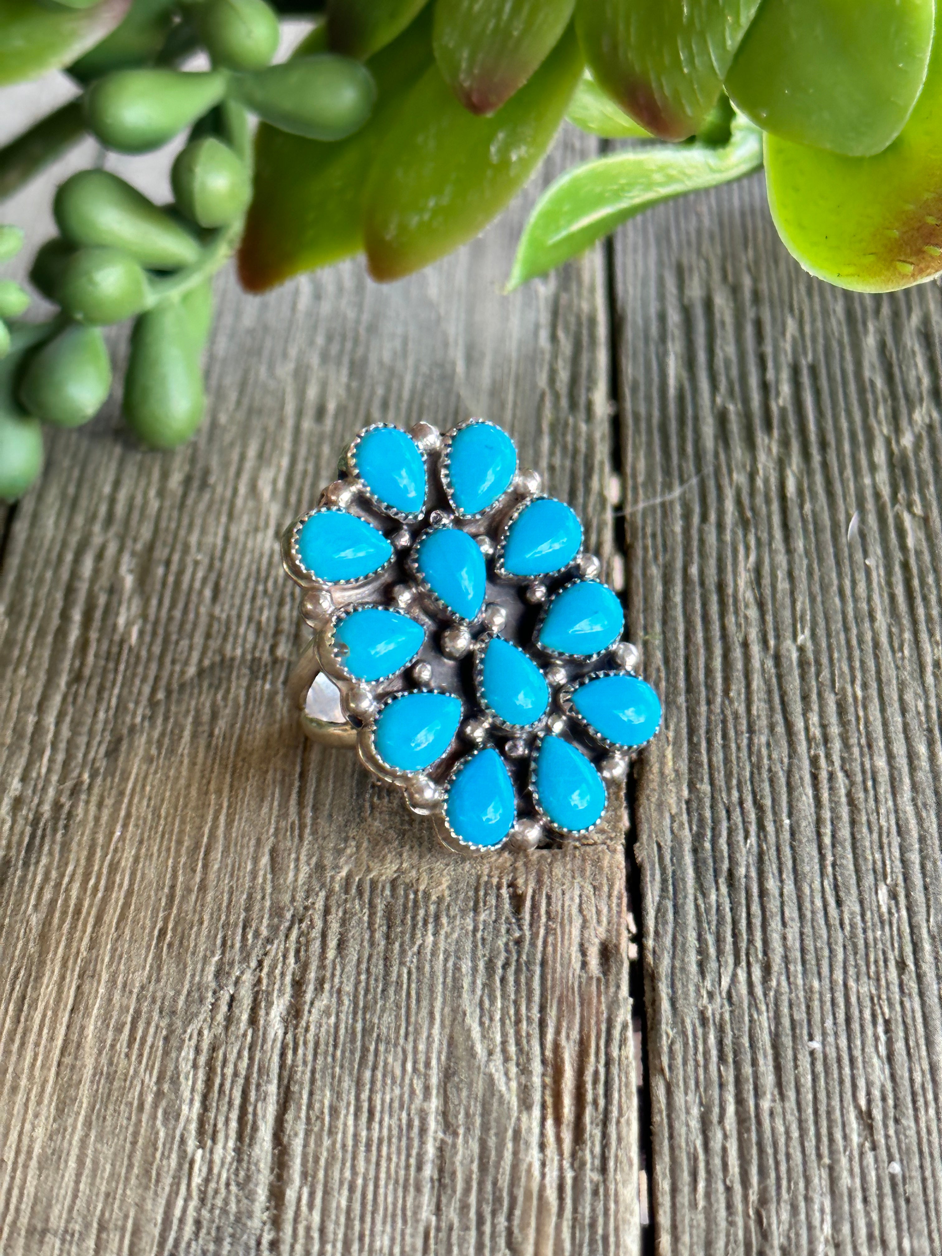 Nancy William Sleeping Beauty Turquoise & Sterling Silver Ring