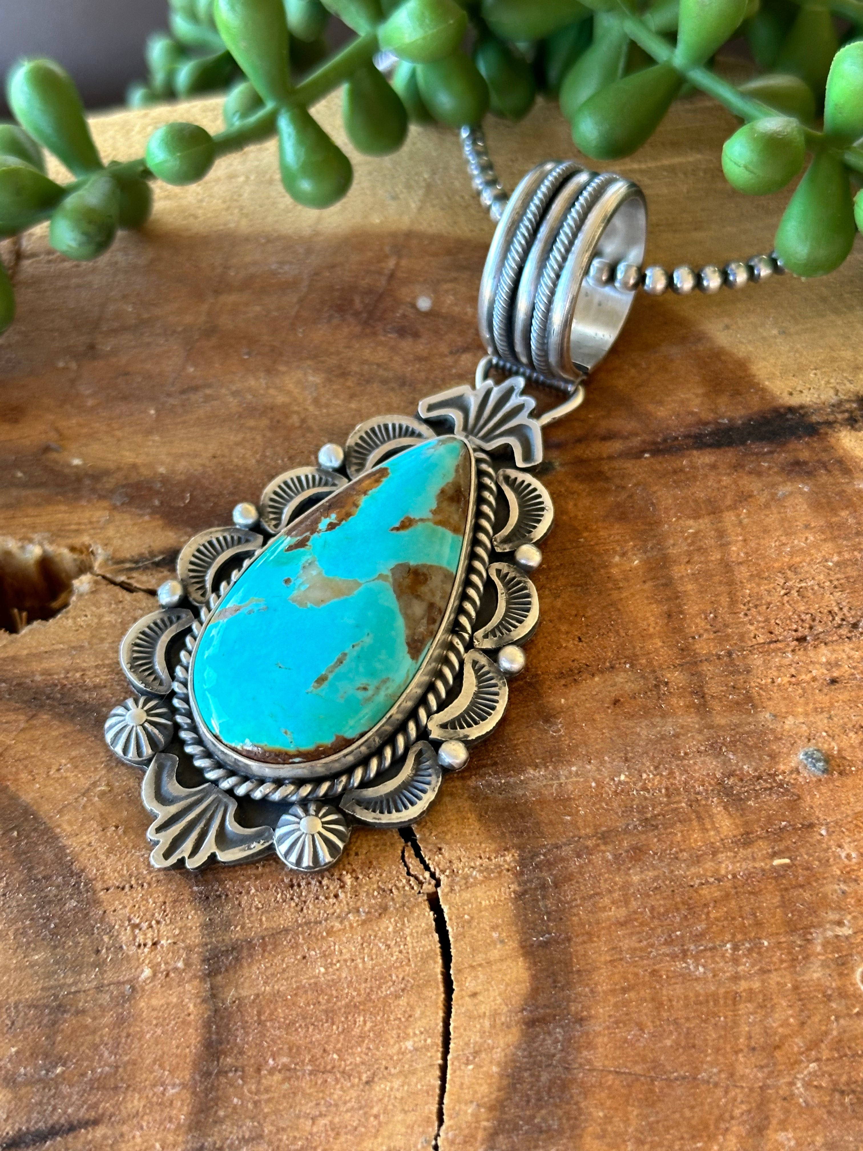 Mike Calladito Kingman Turquoise & Sterling Silver Pendant