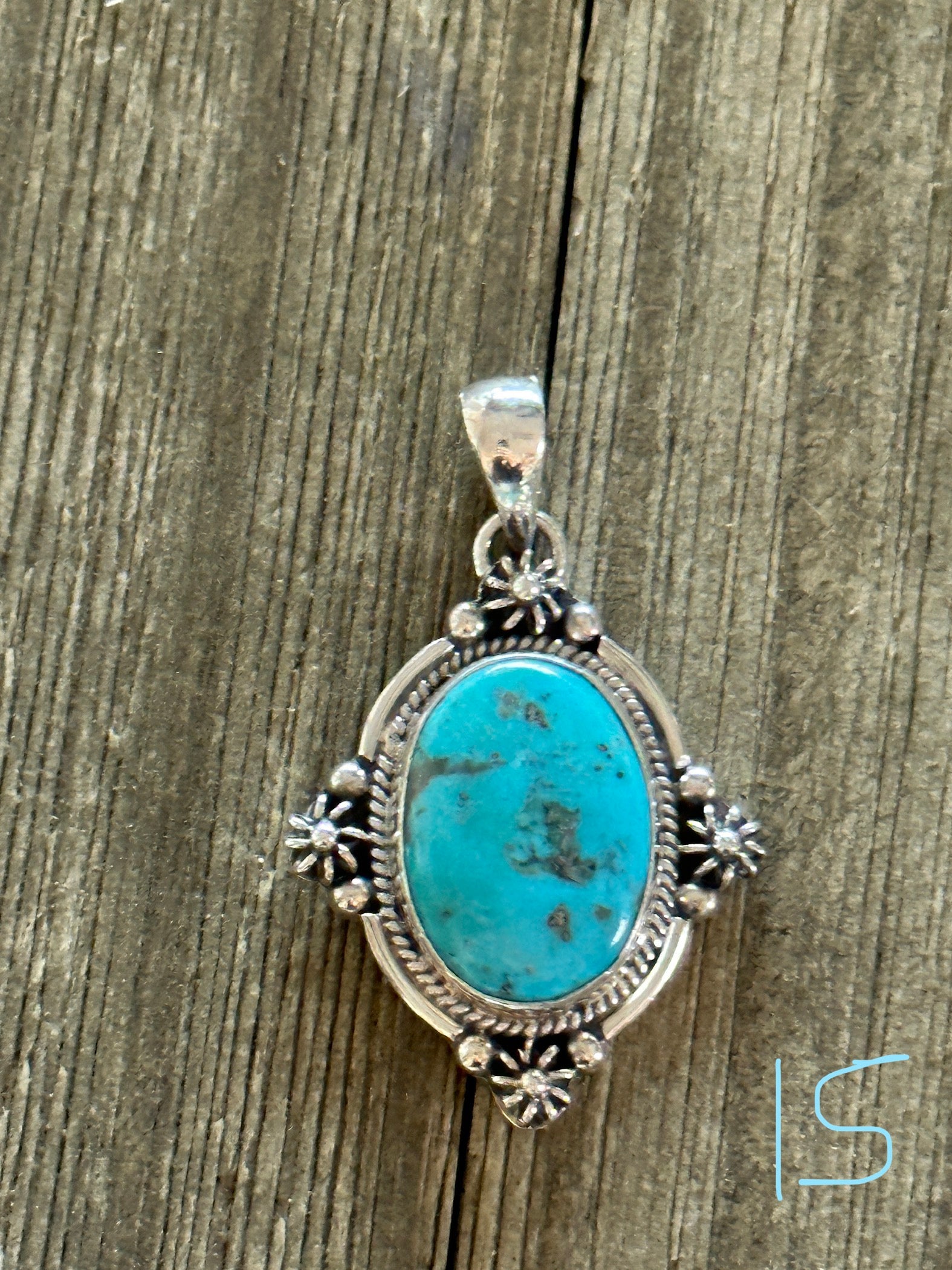 Southwest Made Kingman Turquoise & Sterling Silver Pendant